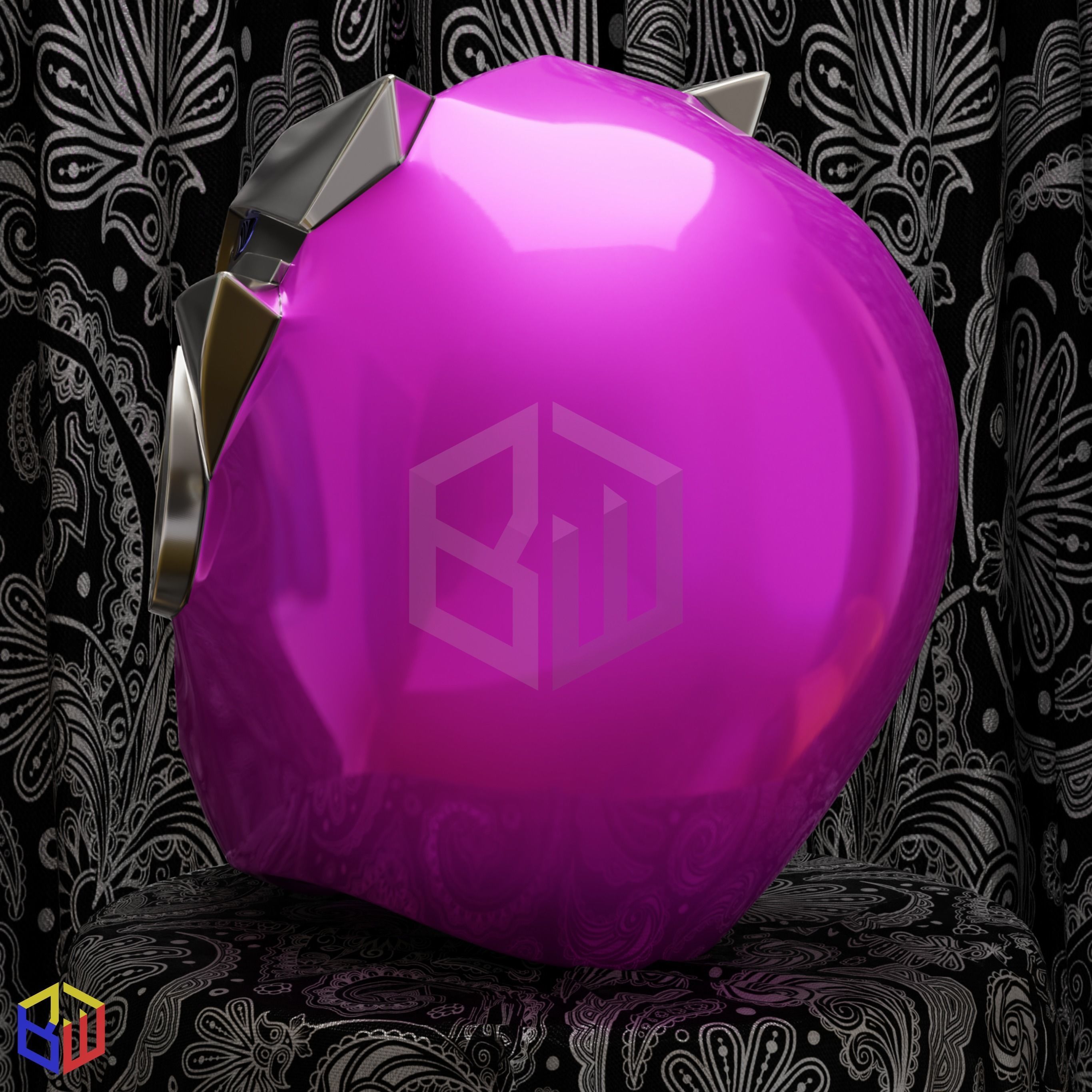 Power Rangers Dino Fury Pink Ranger Helmet 3D print model_3