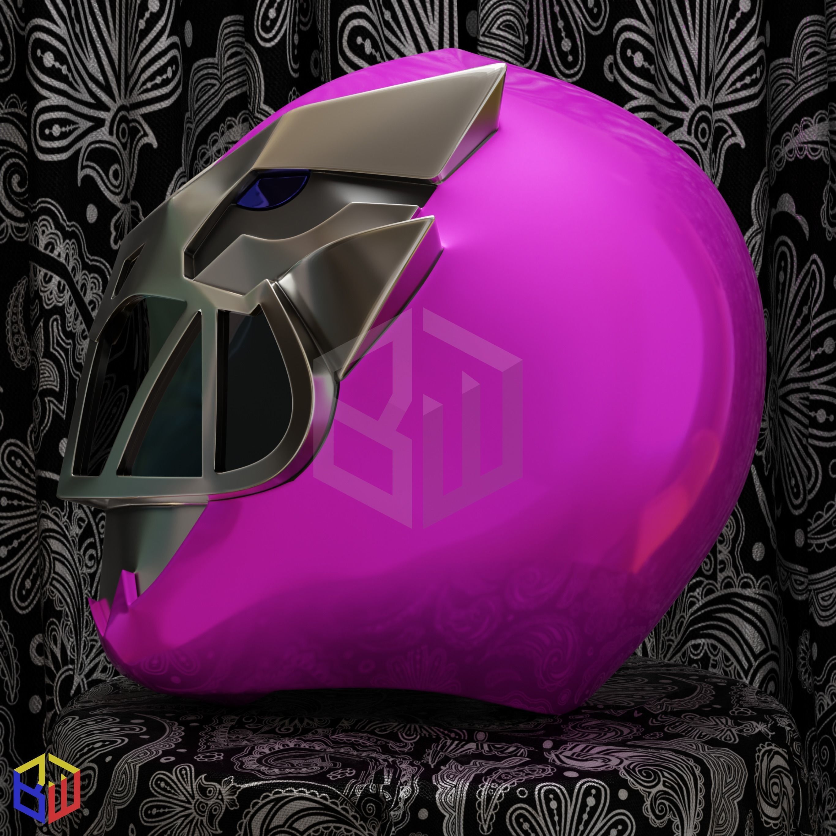 Power Rangers Dino Fury Pink Ranger Helmet 3D print model_2