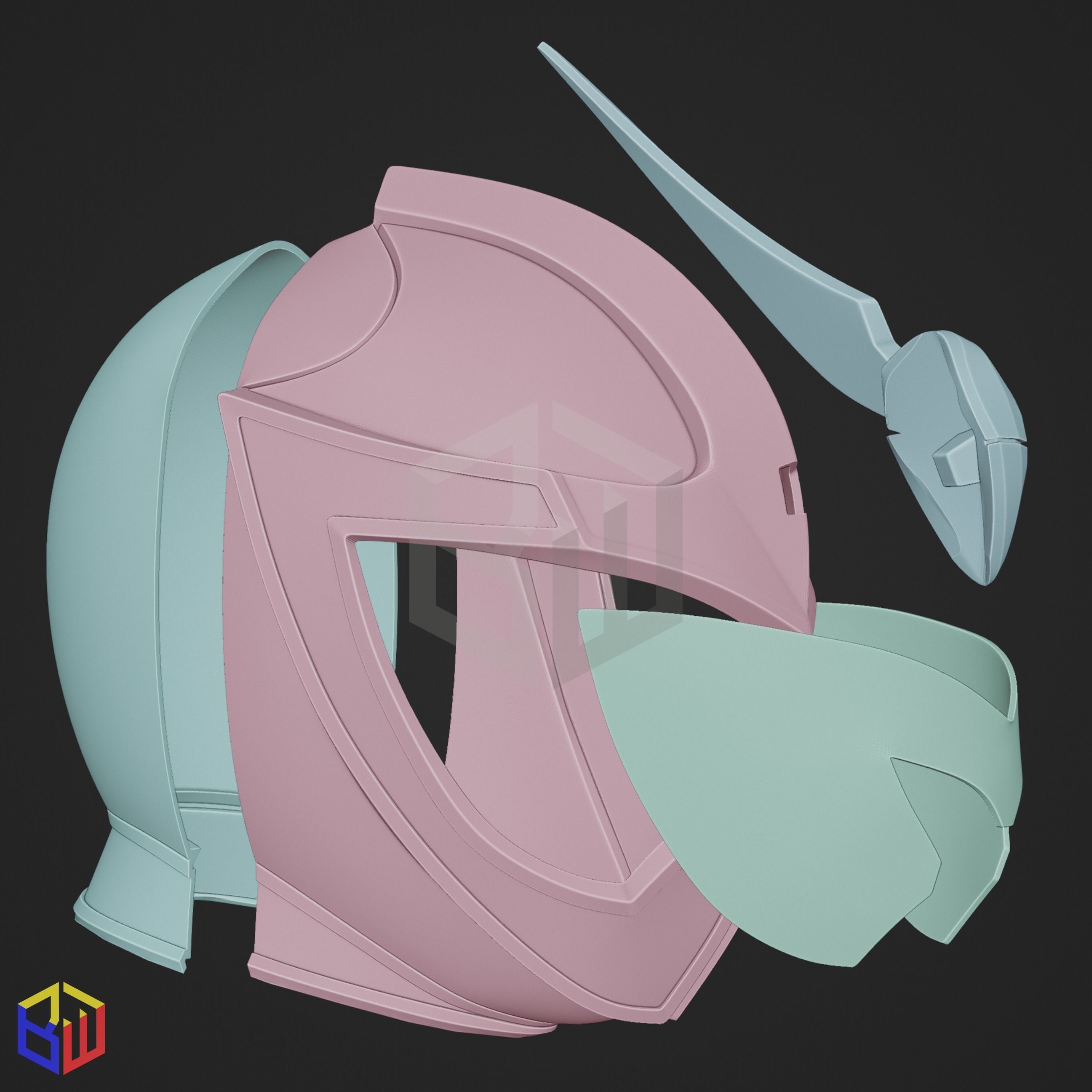 Power Rangers Daggeron the Solaris Knight Helmet 3D print model_4