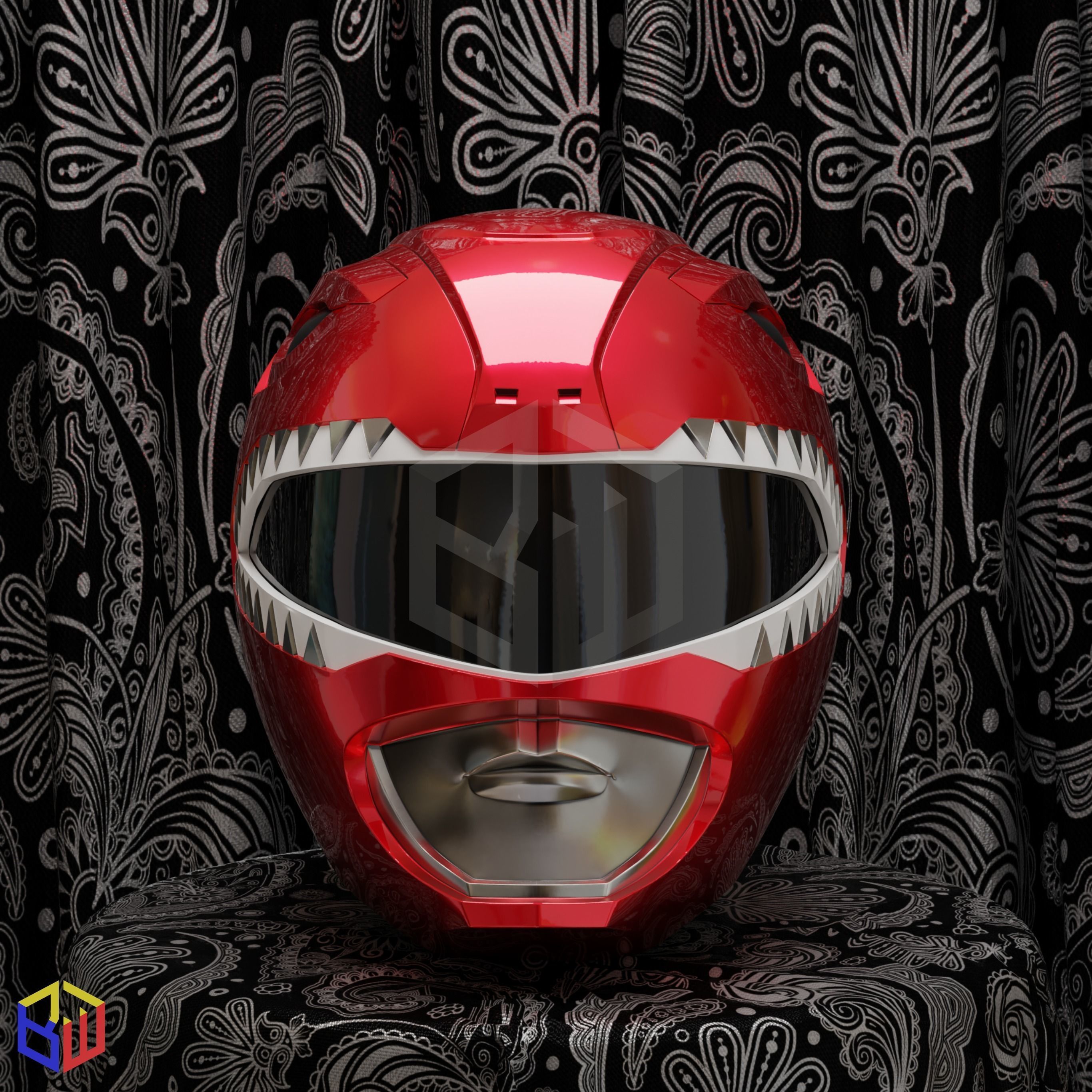 Mighty Morphin Power Rangers Red Ranger Helmet 3D print model_1