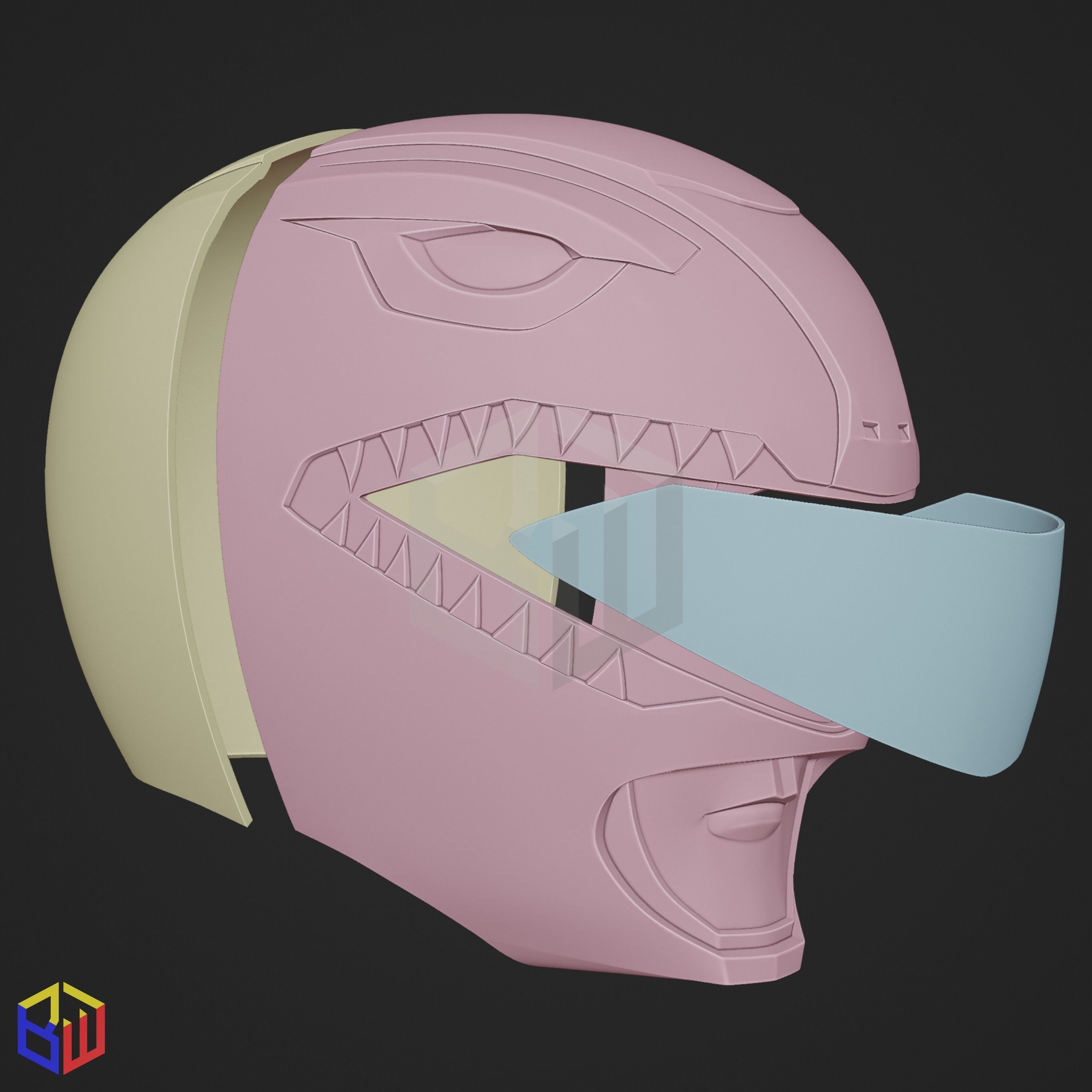 Mighty Morphin Power Rangers Red Ranger Helmet 3D print model_4