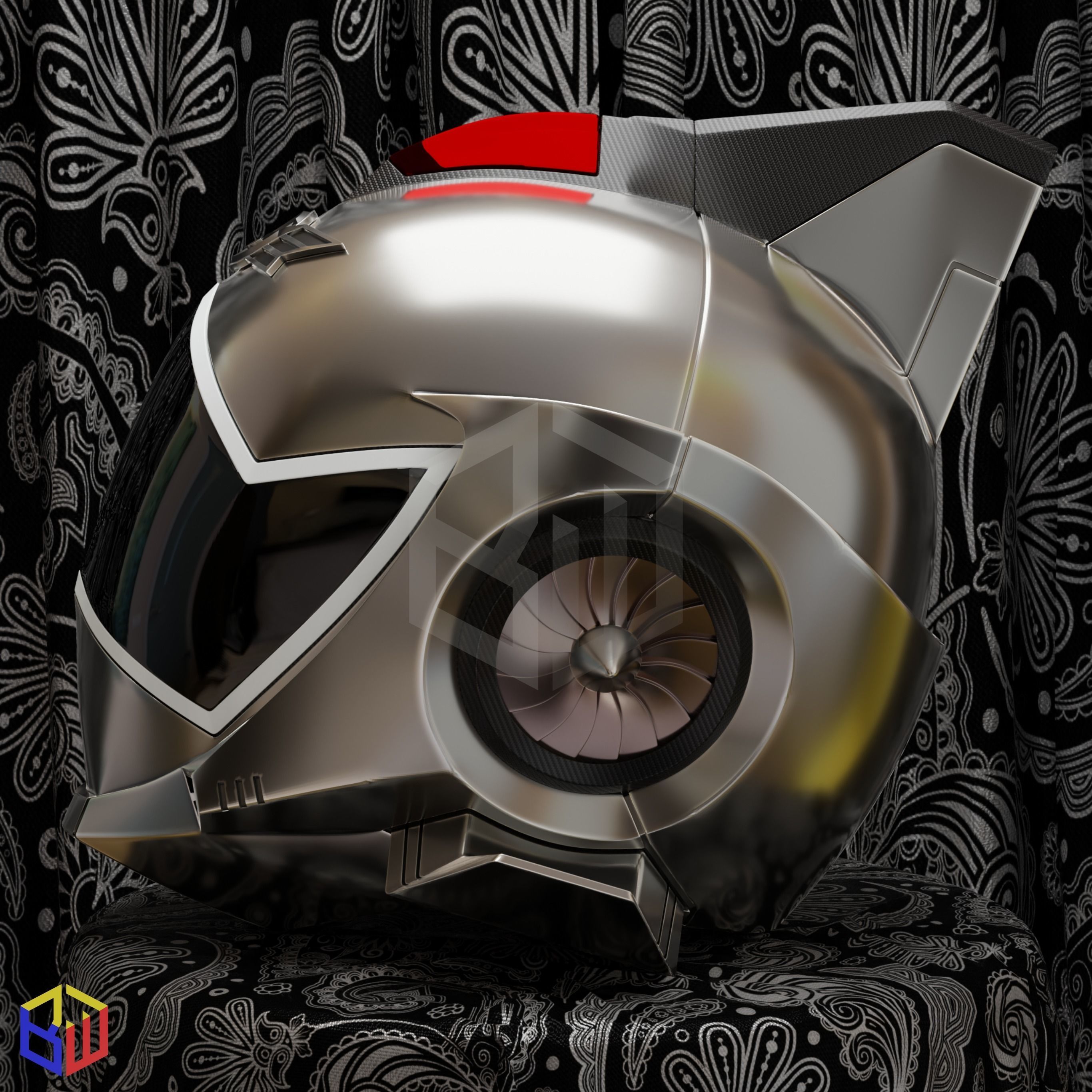 Power Rangers RPM Silver Ranger Helmet 3D print model_2