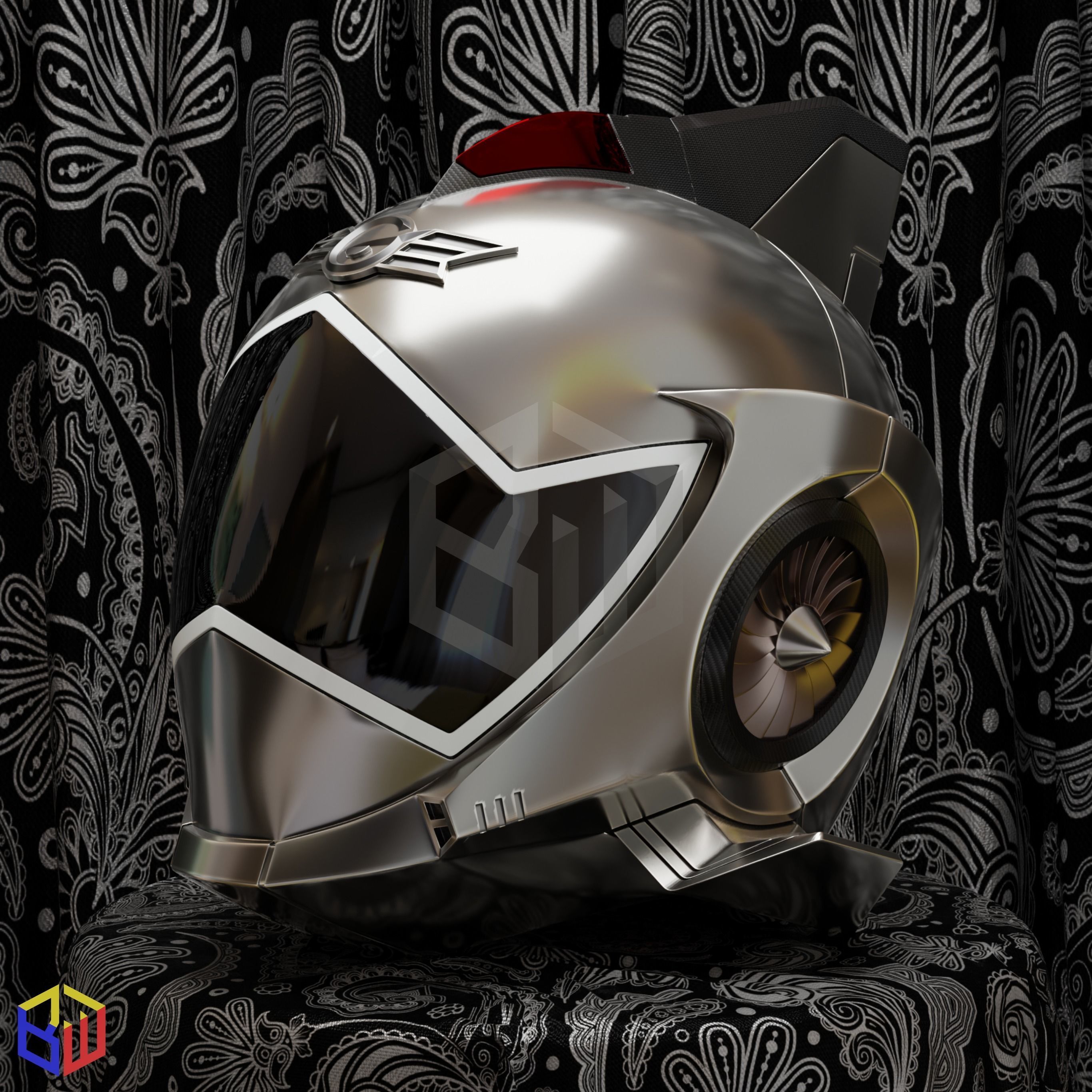 Power Rangers RPM Silver Ranger Helmet 3D print model_1