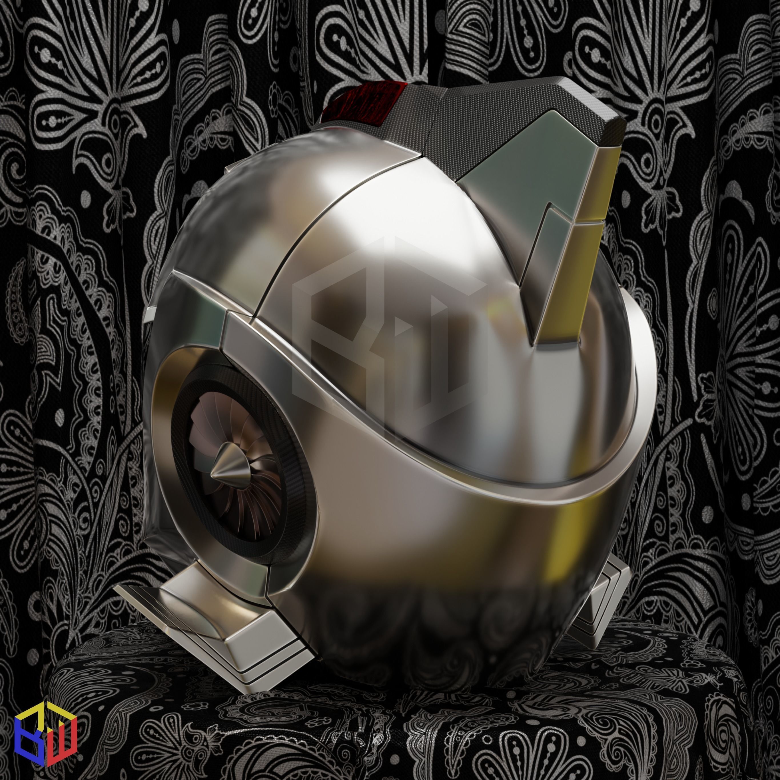 Power Rangers RPM Silver Ranger Helmet 3D print model_3