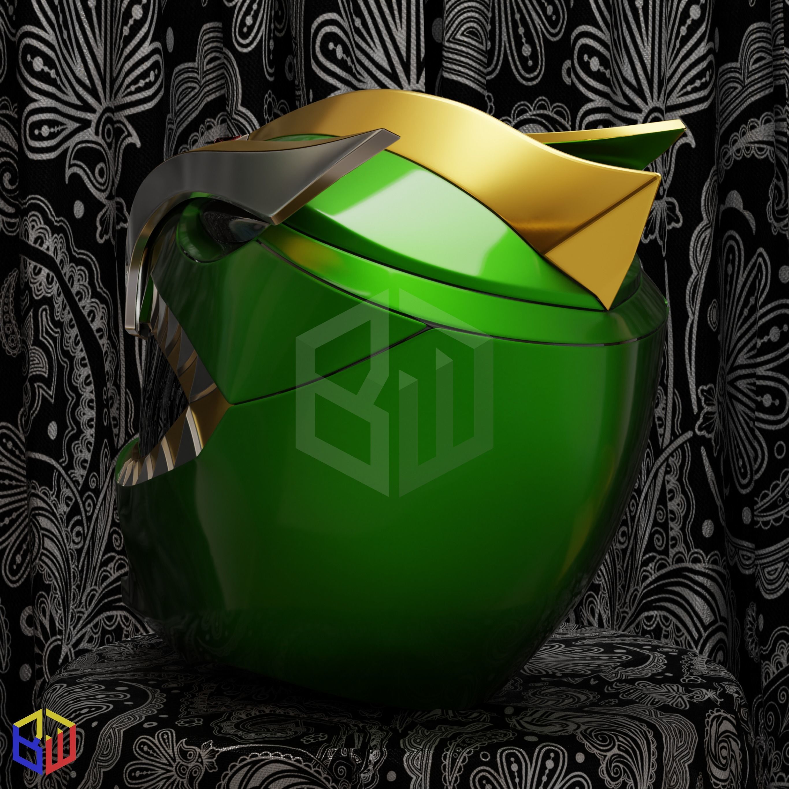 Power Rangers Green Ranger V2 Bat in the Sun Helmet 3D print model_3