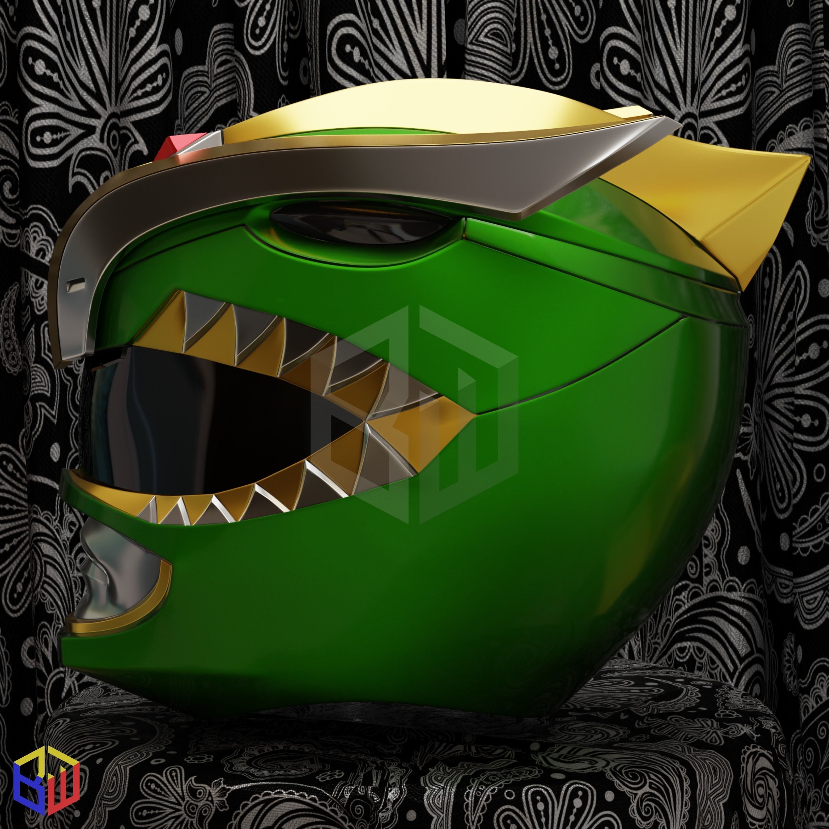 Power Rangers Green Ranger V2 Bat in the Sun Helmet 3D print model_2