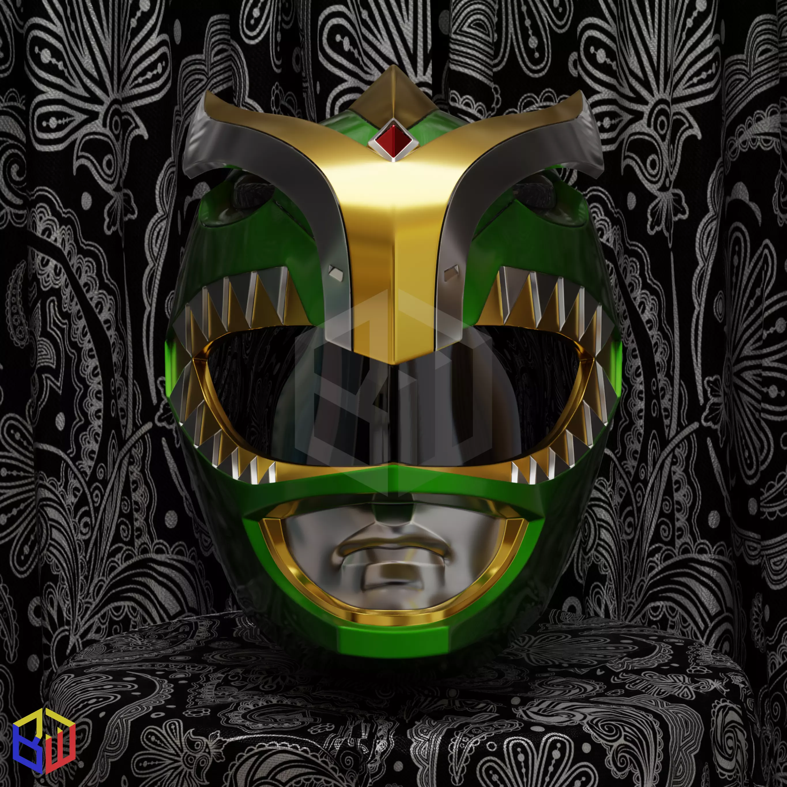 Power Rangers Green Ranger V2 Bat in the Sun Helmet 3D print model_0