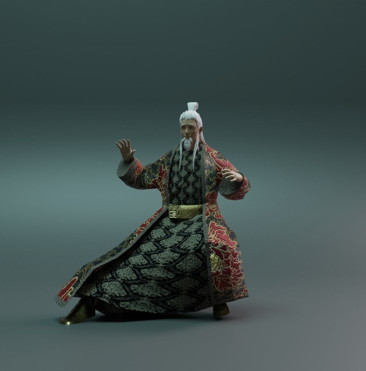 Game Ready Character Japan style Riged Low-poly 3D model_5