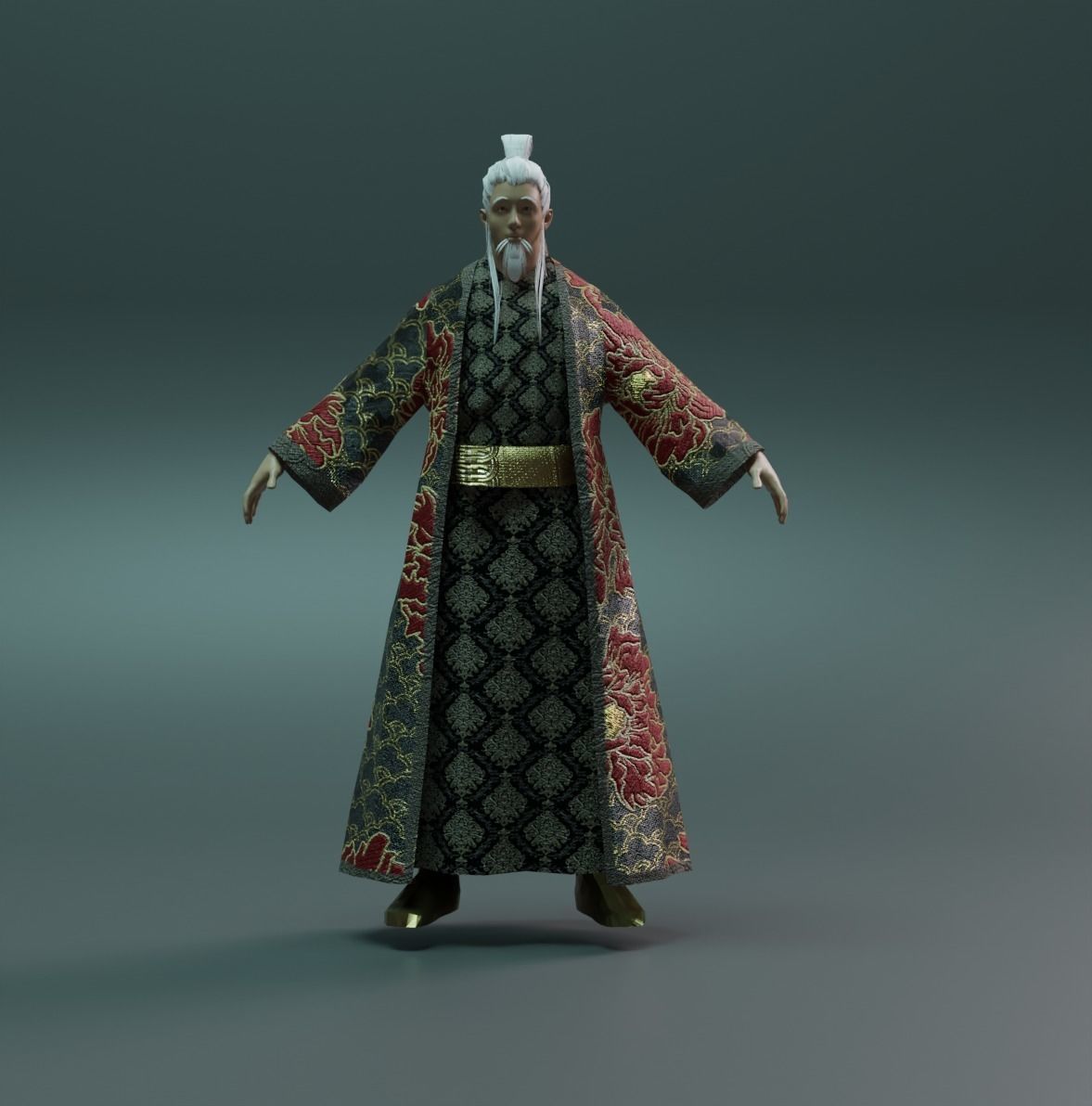 Game Ready Character Japan style Riged Low-poly 3D model_4