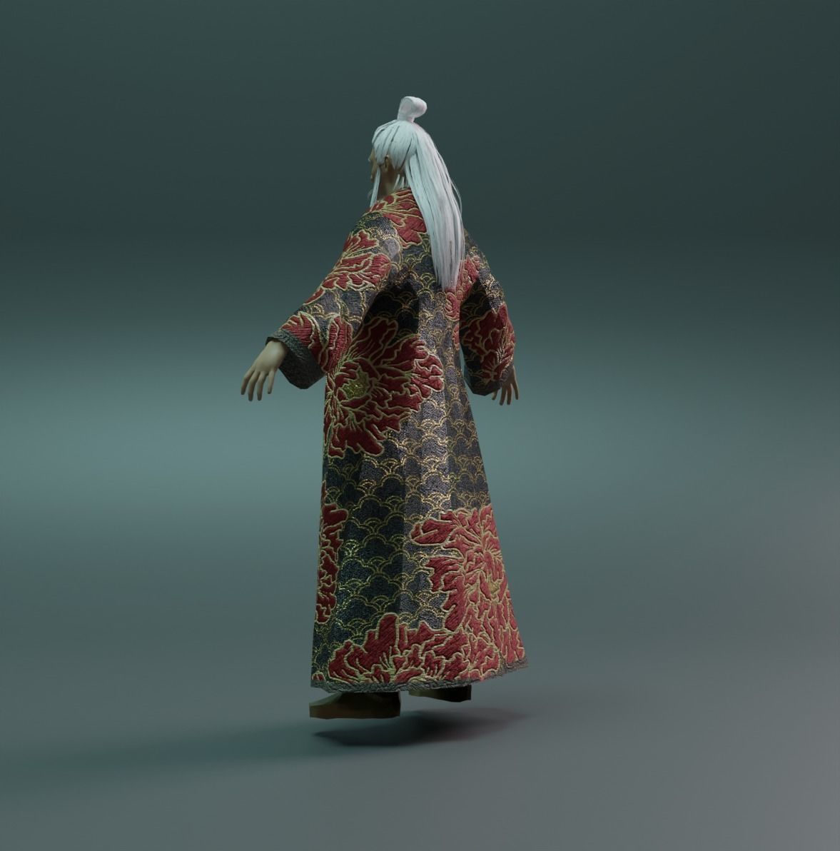 Game Ready Character Japan style Riged Low-poly 3D model_2