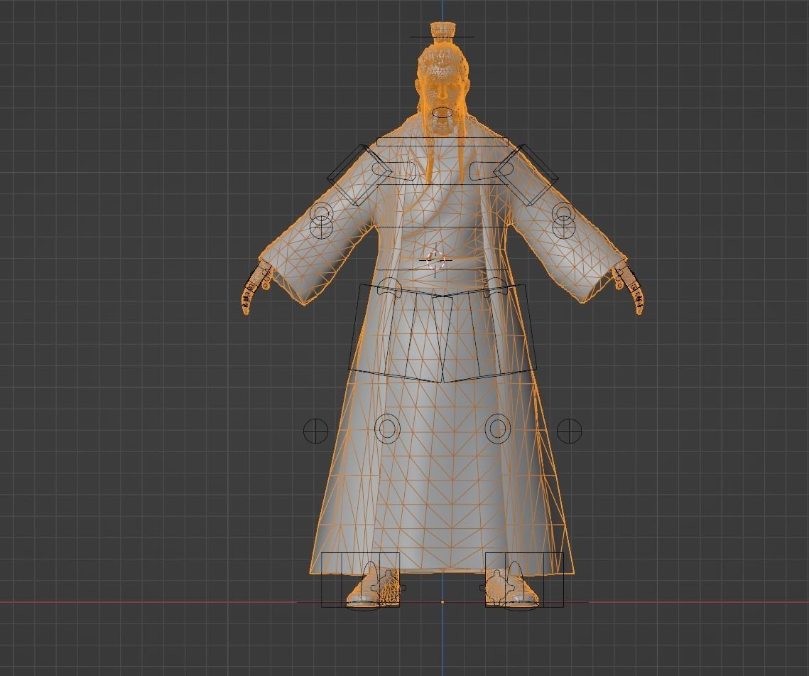 Game Ready Character Japan style Riged Low-poly 3D model_3