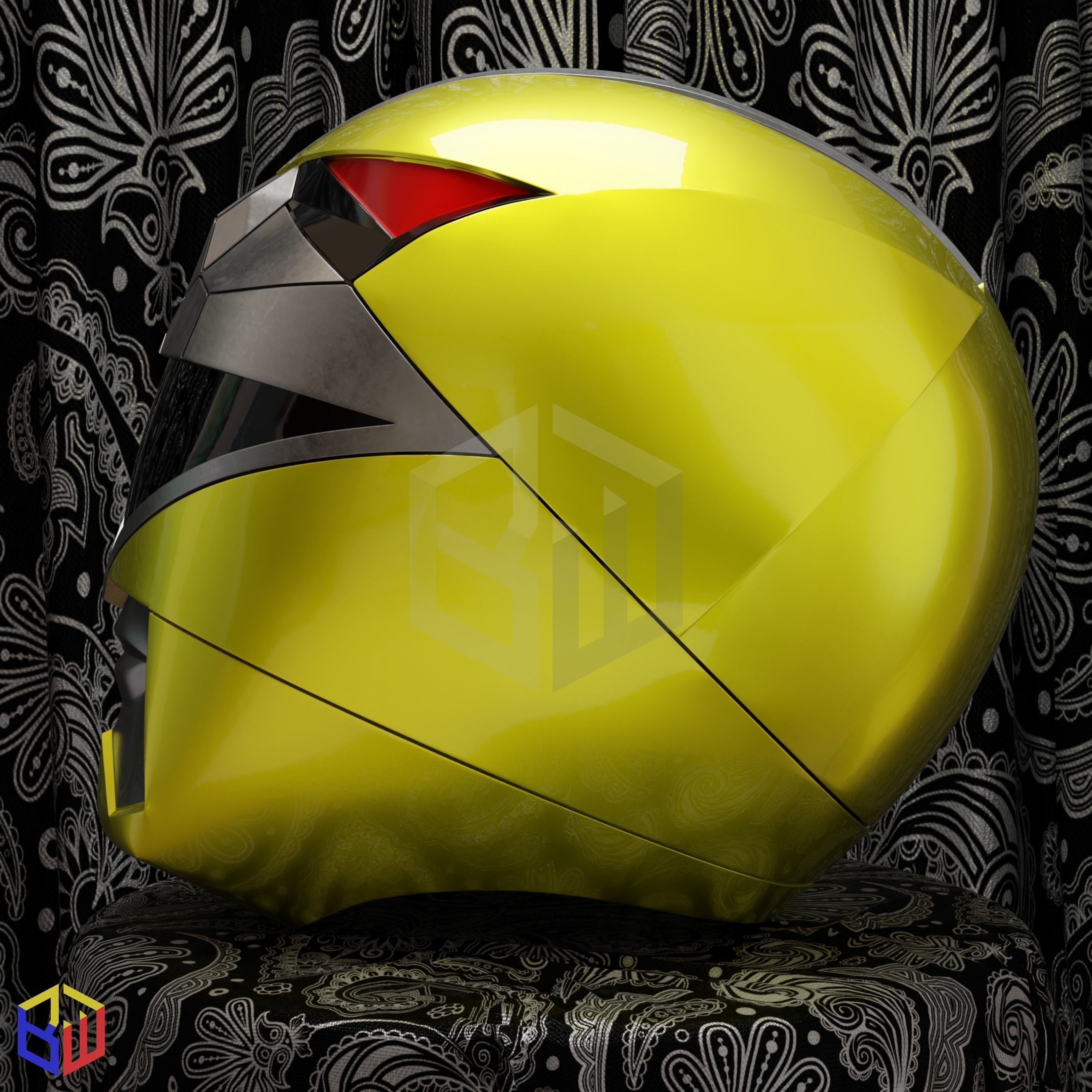 Power rangers Lost Galaxy Yellow Ranger Helmet 3D print model_2