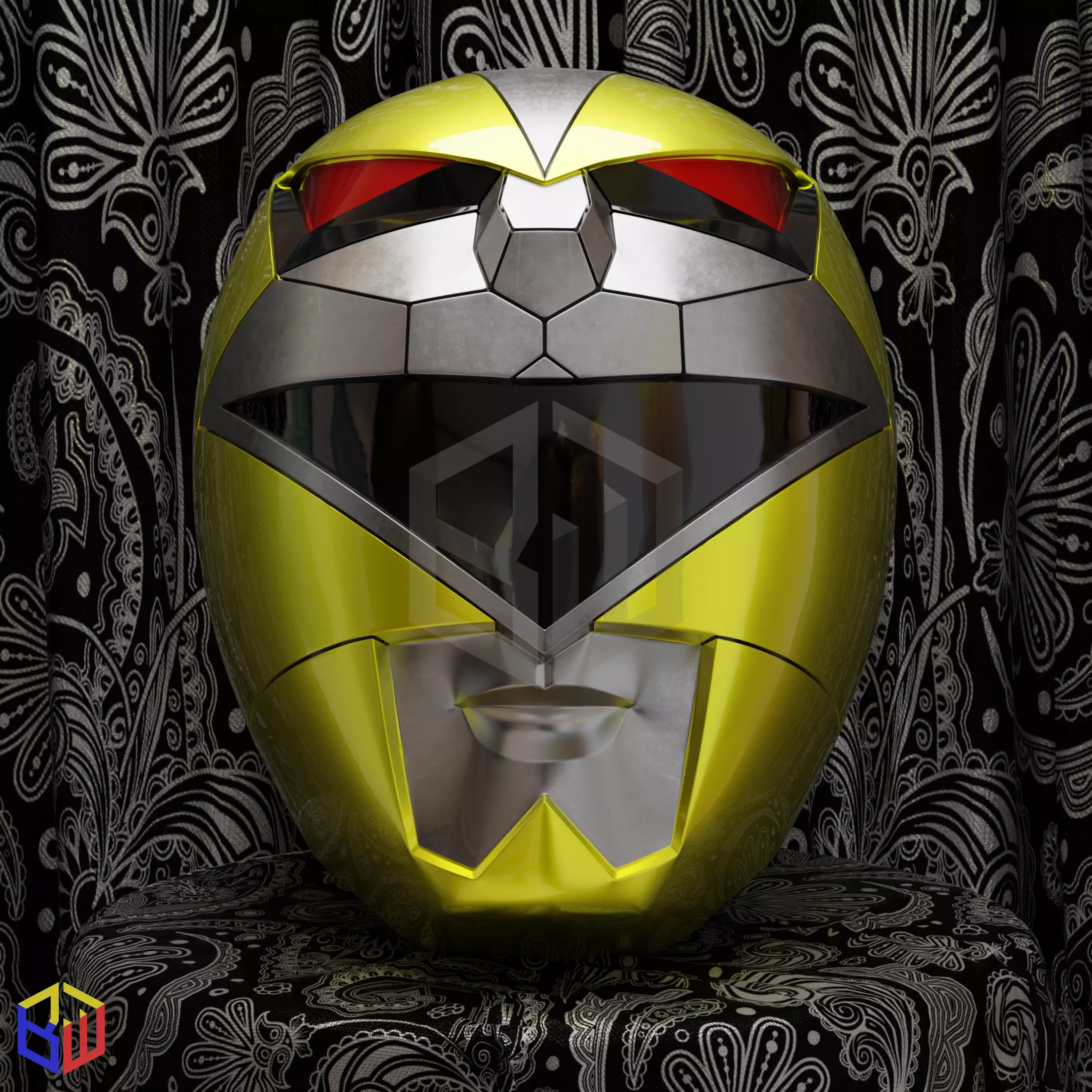 Power rangers Lost Galaxy Yellow Ranger Helmet 3D print model_0