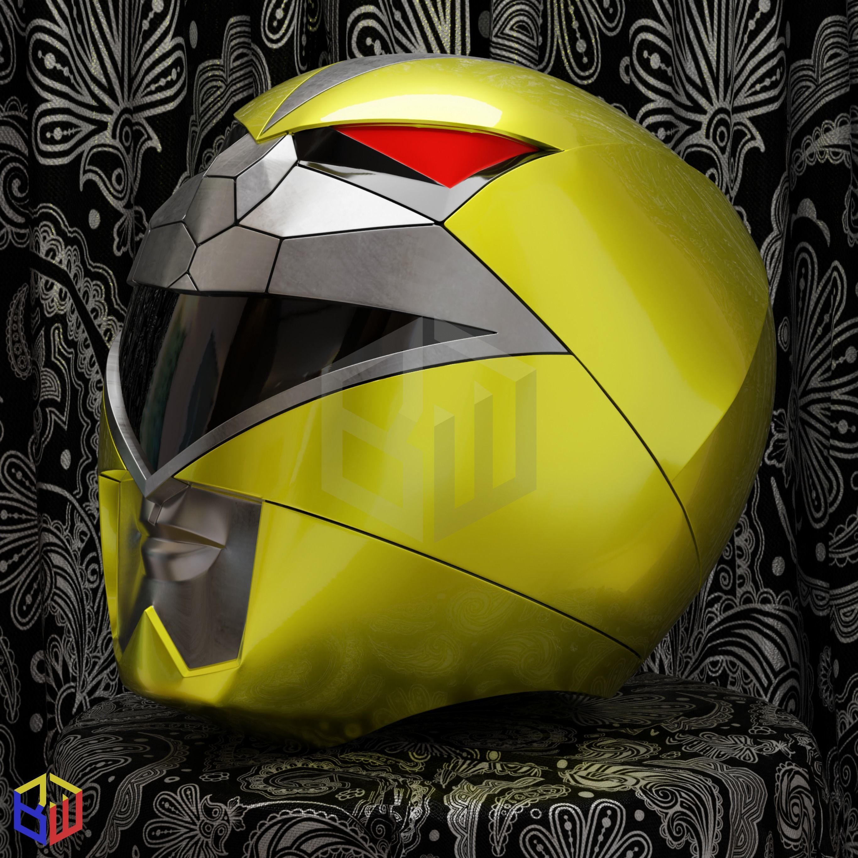 Power rangers Lost Galaxy Yellow Ranger Helmet 3D print model_1
