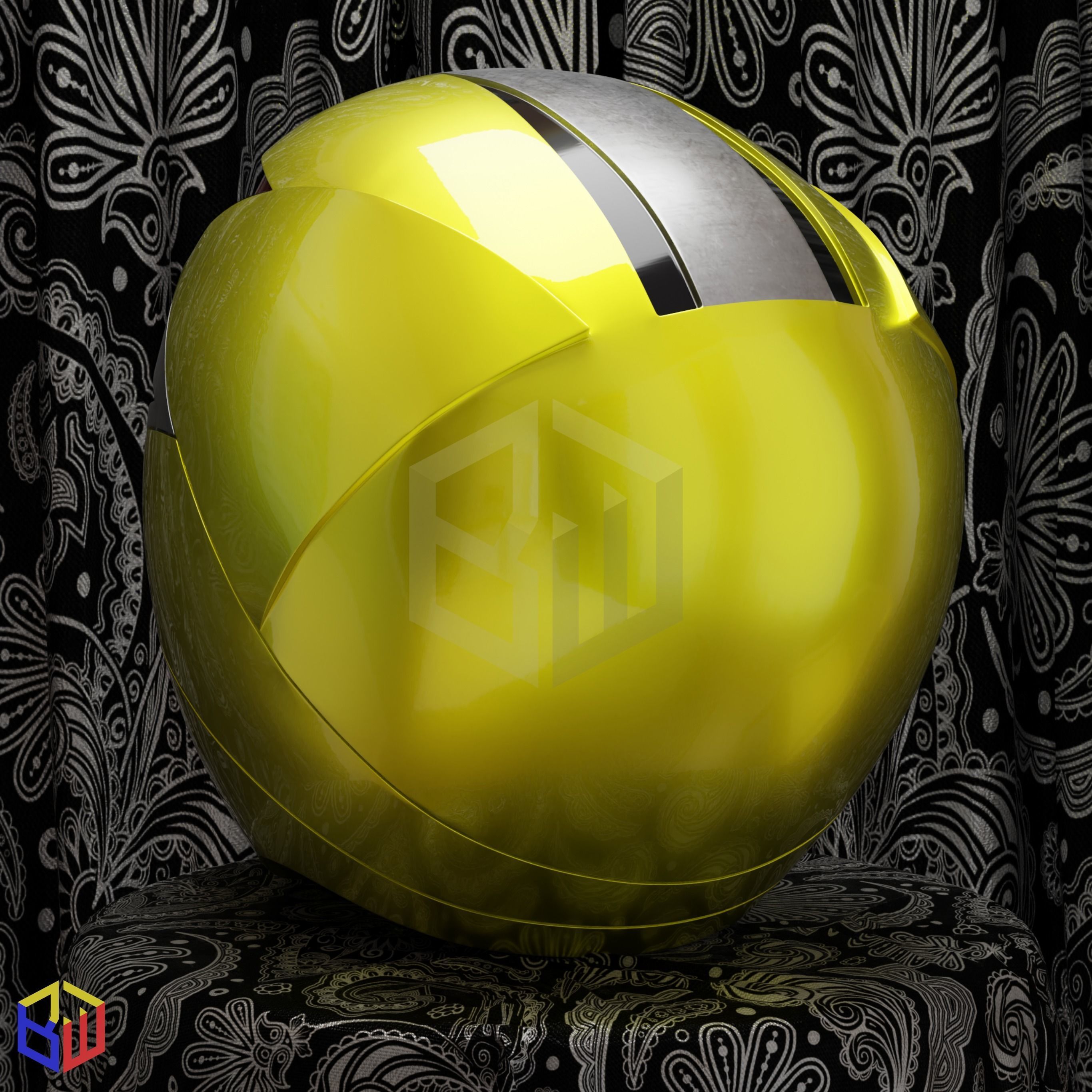 Power rangers Lost Galaxy Yellow Ranger Helmet 3D print model_3