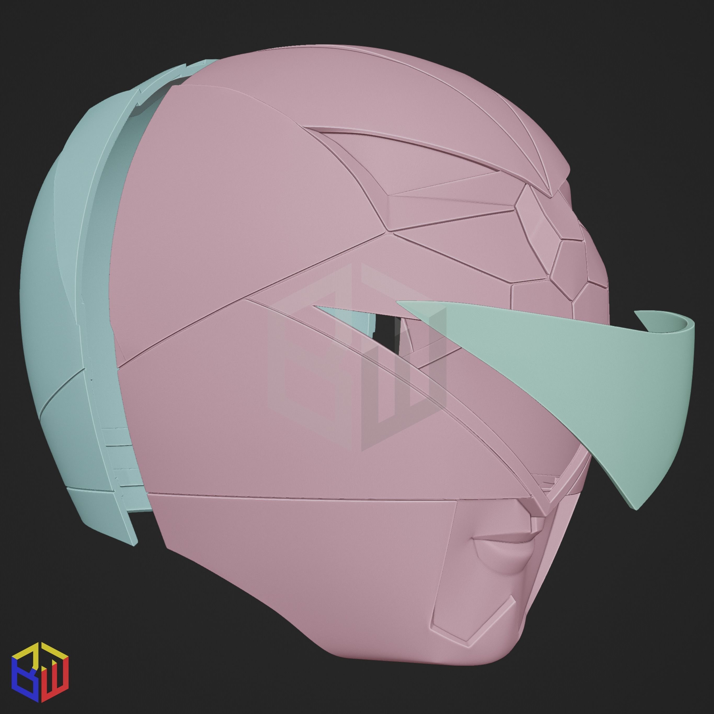 Power rangers Lost Galaxy Yellow Ranger Helmet 3D print model_4