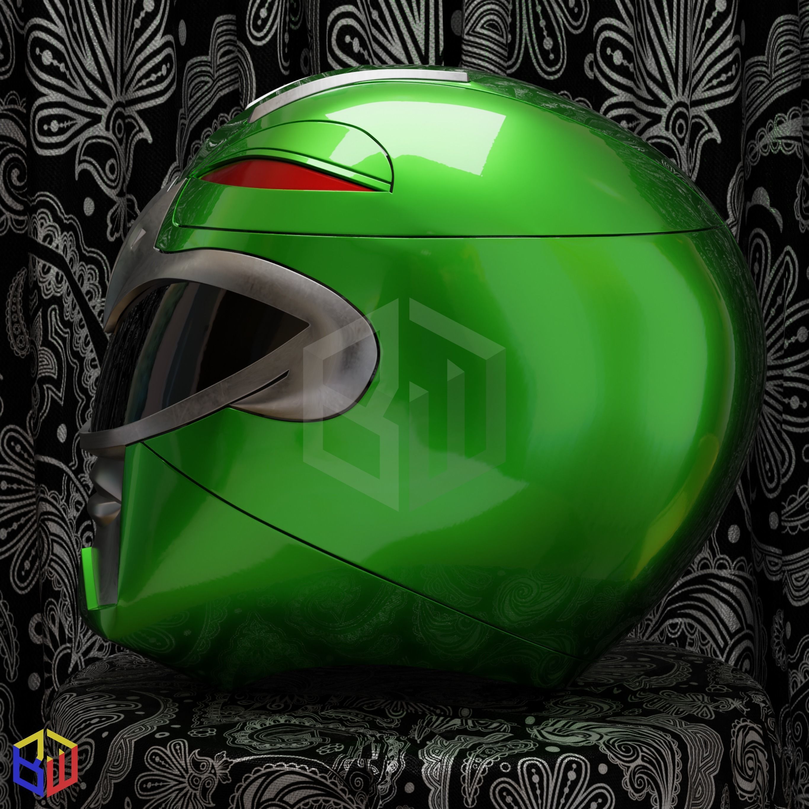 Power rangers Lost Galaxy Green Ranger Helmet 3D print model_2