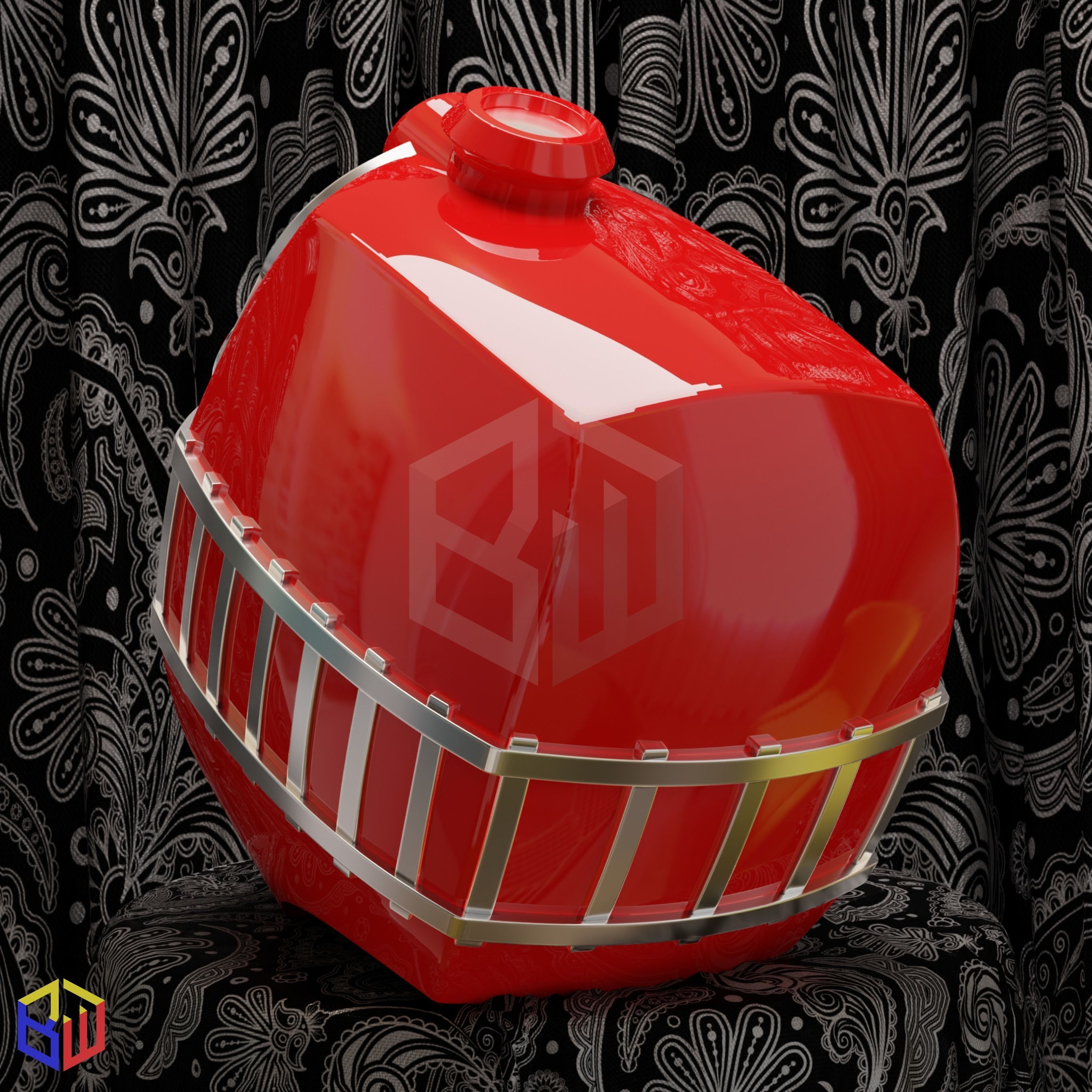 Power Rangers Train Force Red Ranger Helmet 3D print model_3