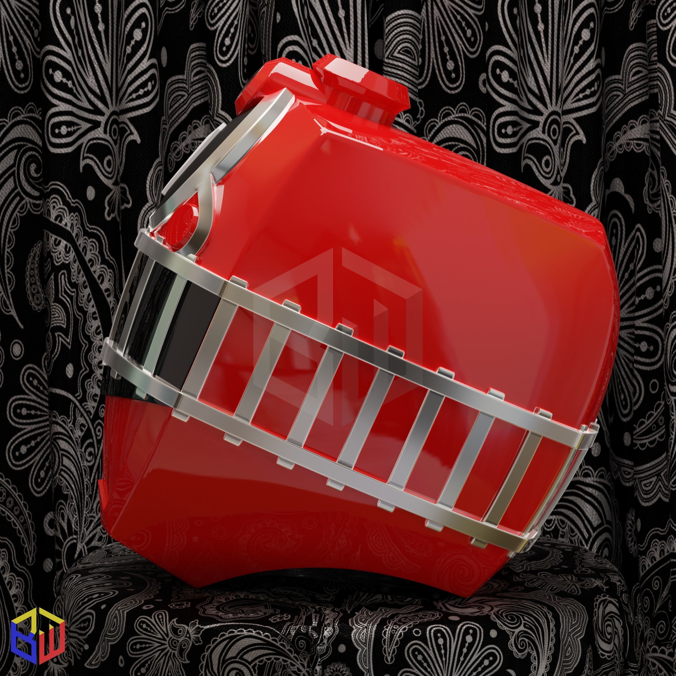 Power Rangers Train Force Red Ranger Helmet 3D print model_2