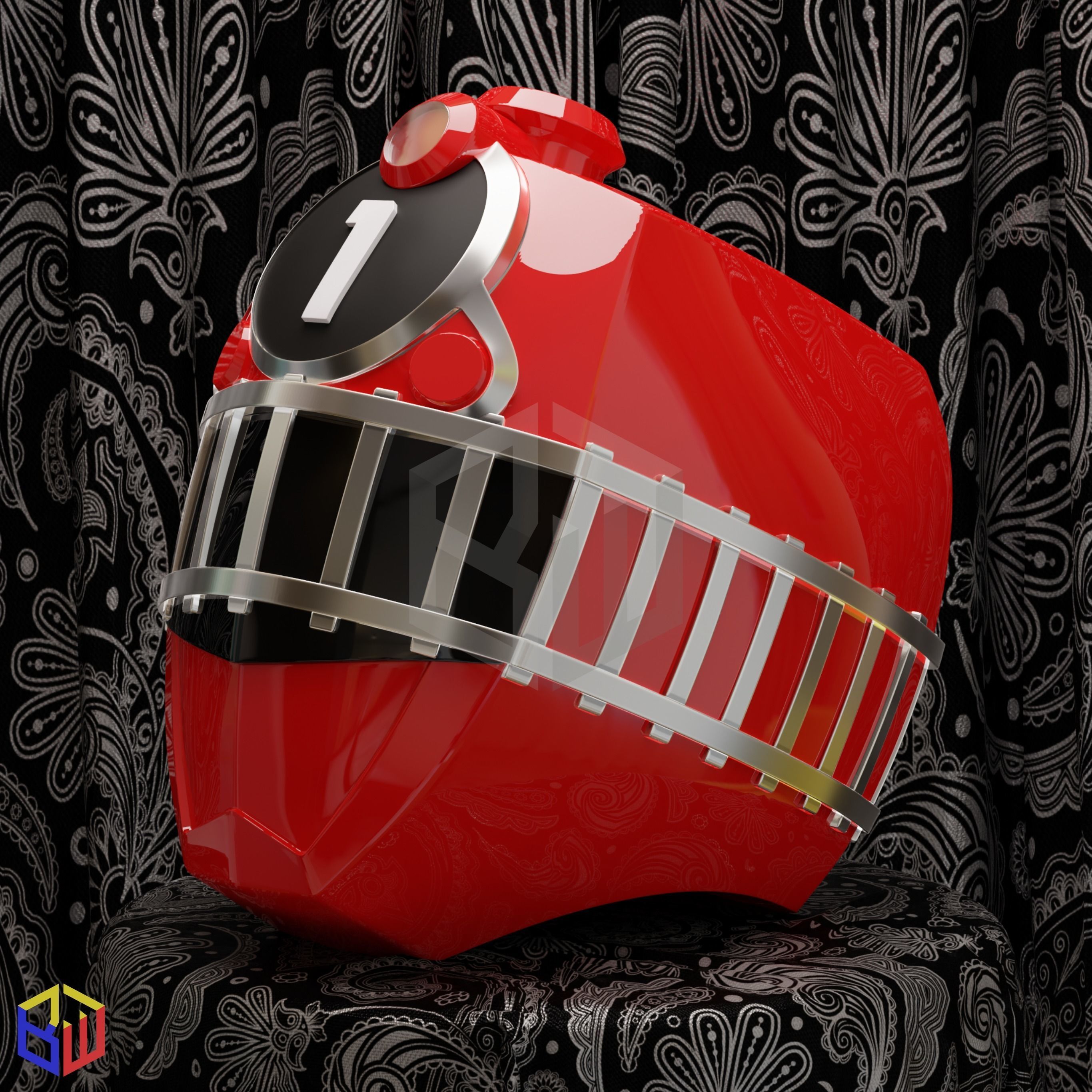 Power Rangers Train Force Red Ranger Helmet 3D print model_1