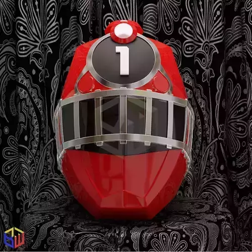 Power Rangers Train Force Red Ranger Helmet