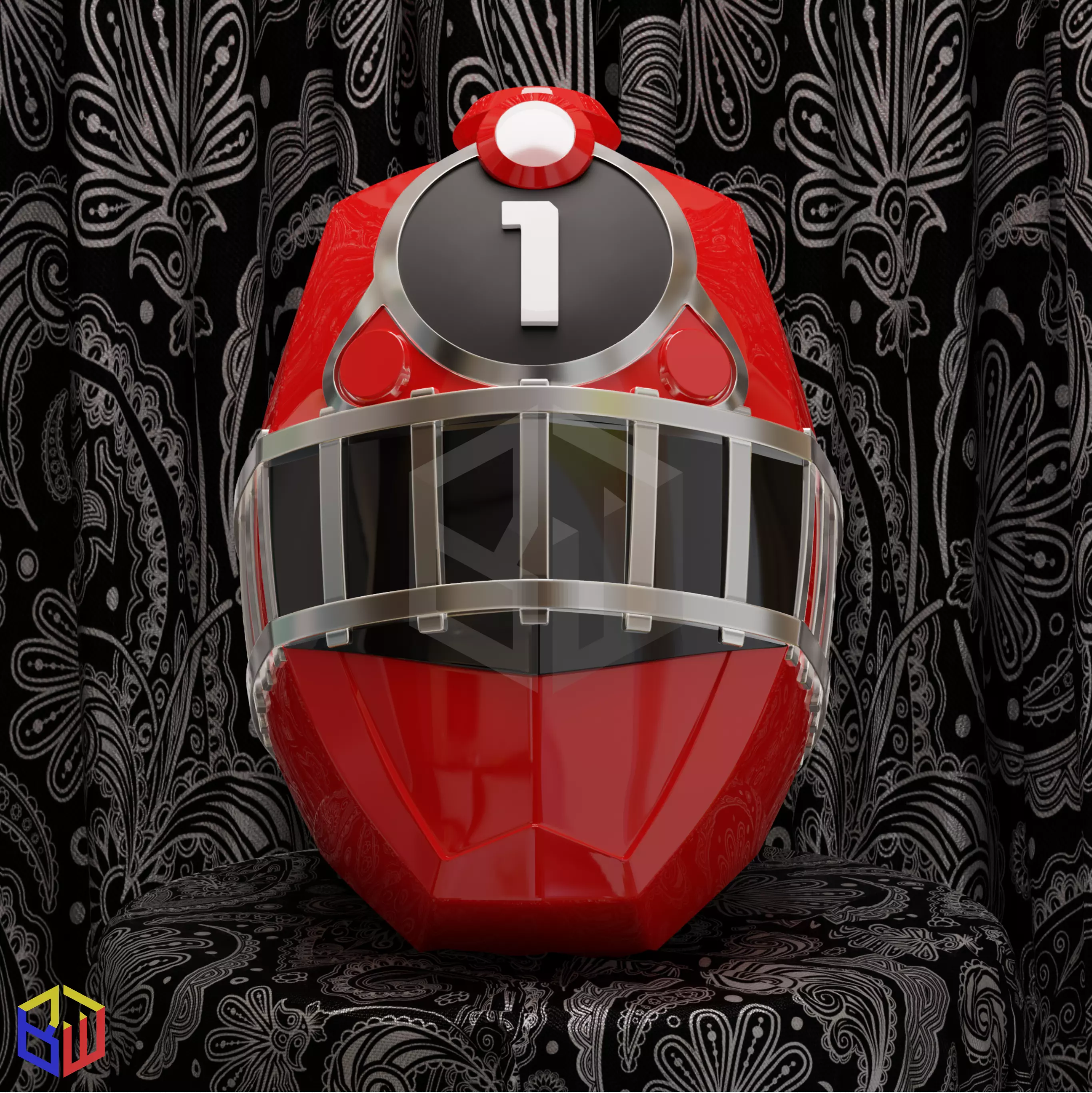 Power Rangers Train Force Red Ranger Helmet 3D print model_0