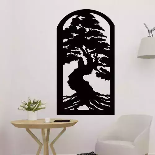 Pattern Tree Panel 2D Art 3D print model