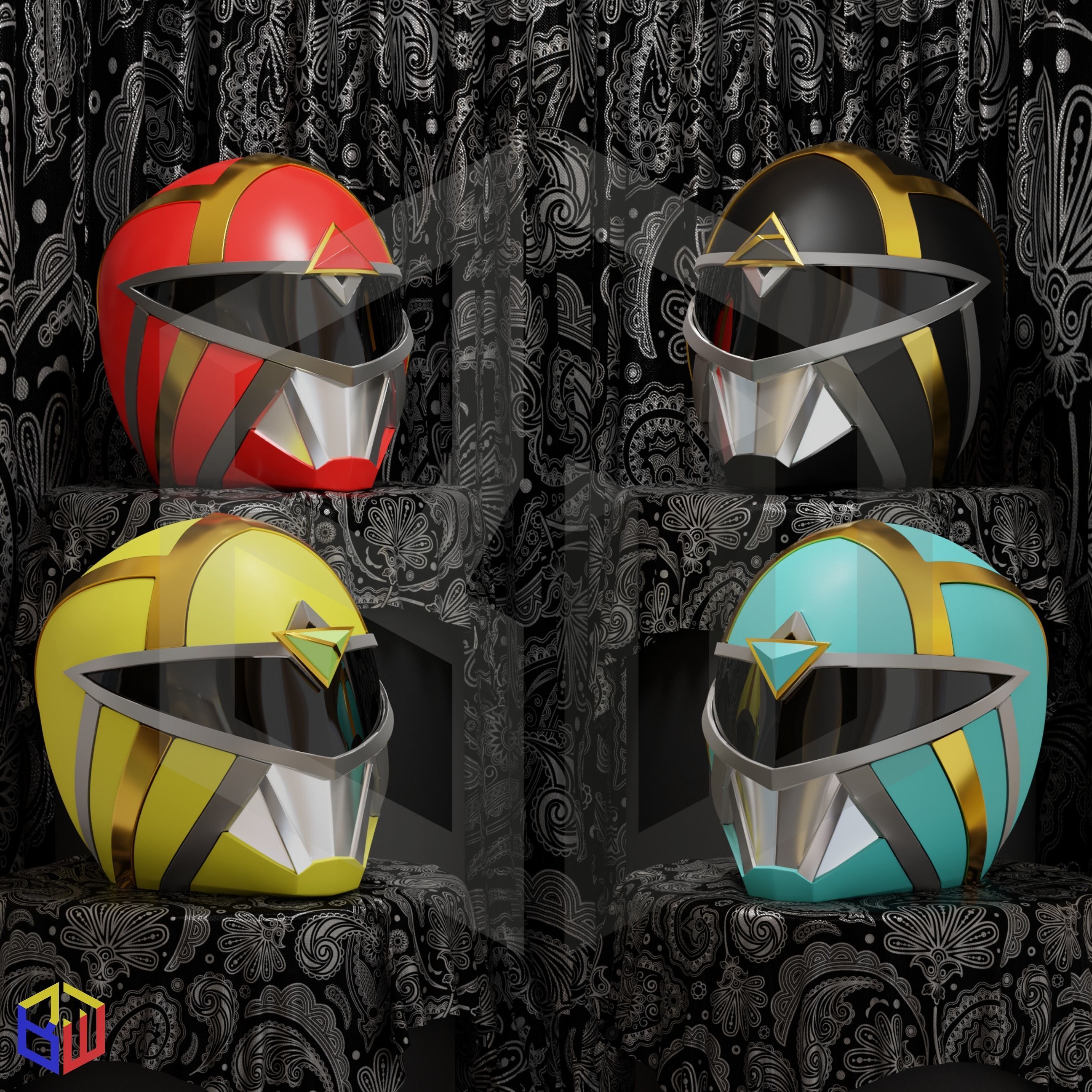 Power Rangers Omega Rangers Helmet 3D print model_1