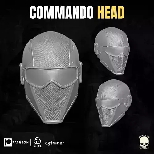 Commando head 3D printable File For Action Figures