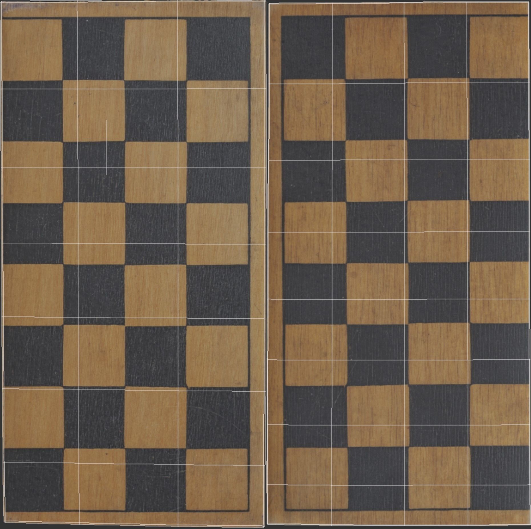 Chess set wooden board with checkers Low-poly 3D model_16