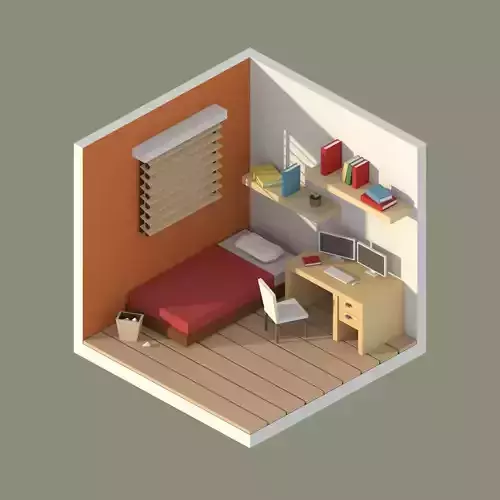 roommm room with bed and desk