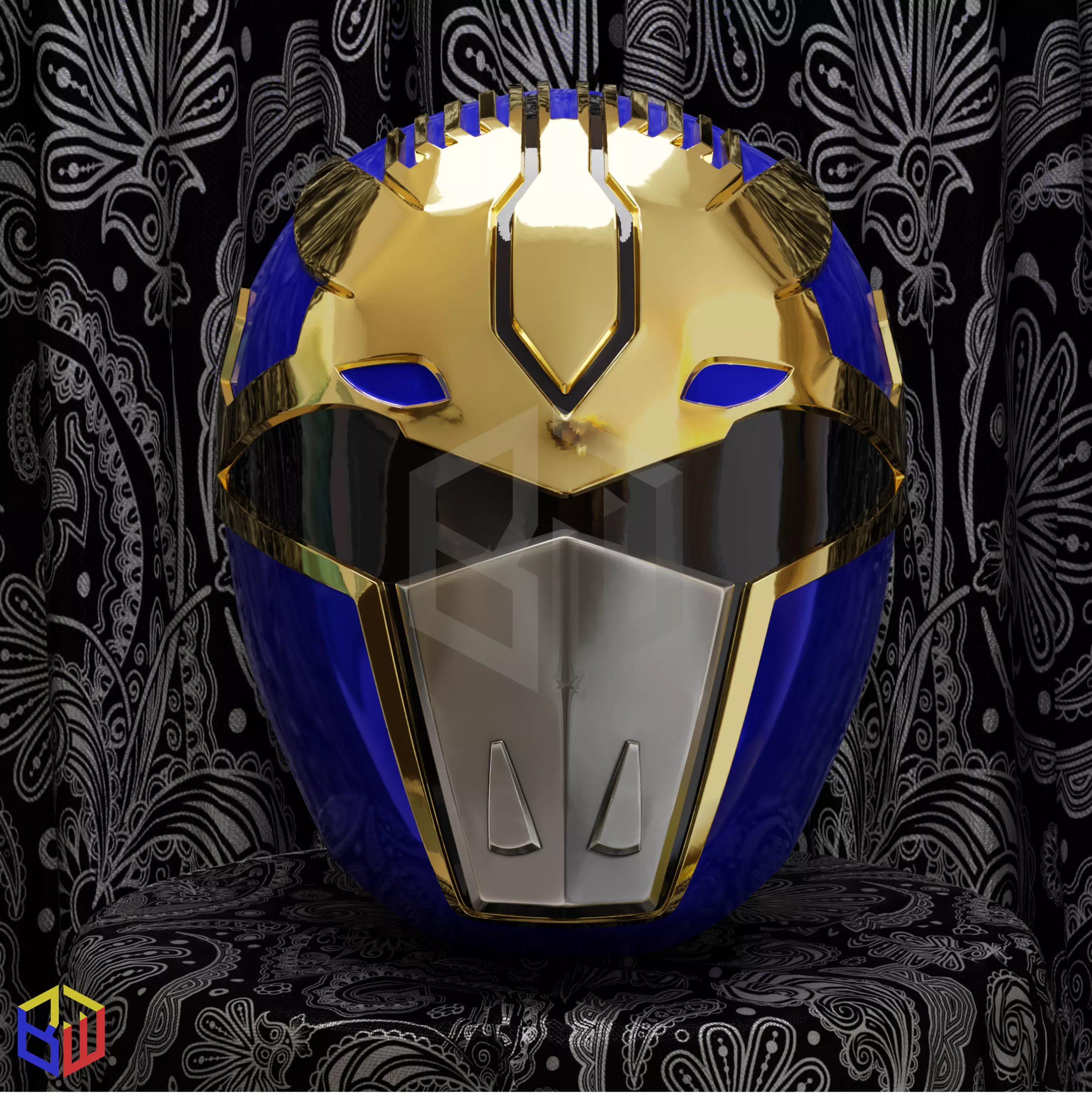 Power Rangers Squadron Blue Ranger Helmet 3D print model_0