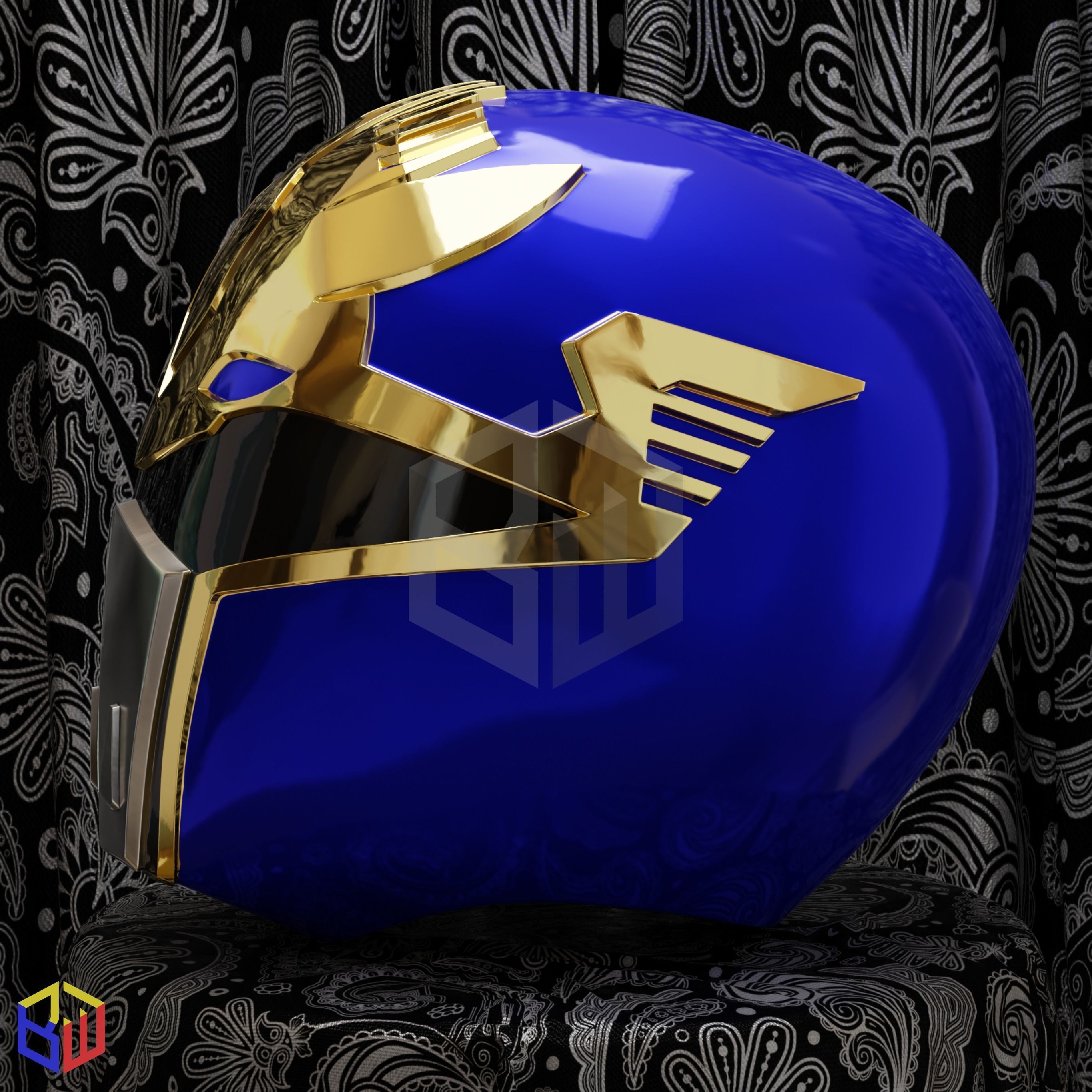 Power Rangers Squadron Blue Ranger Helmet 3D print model_2