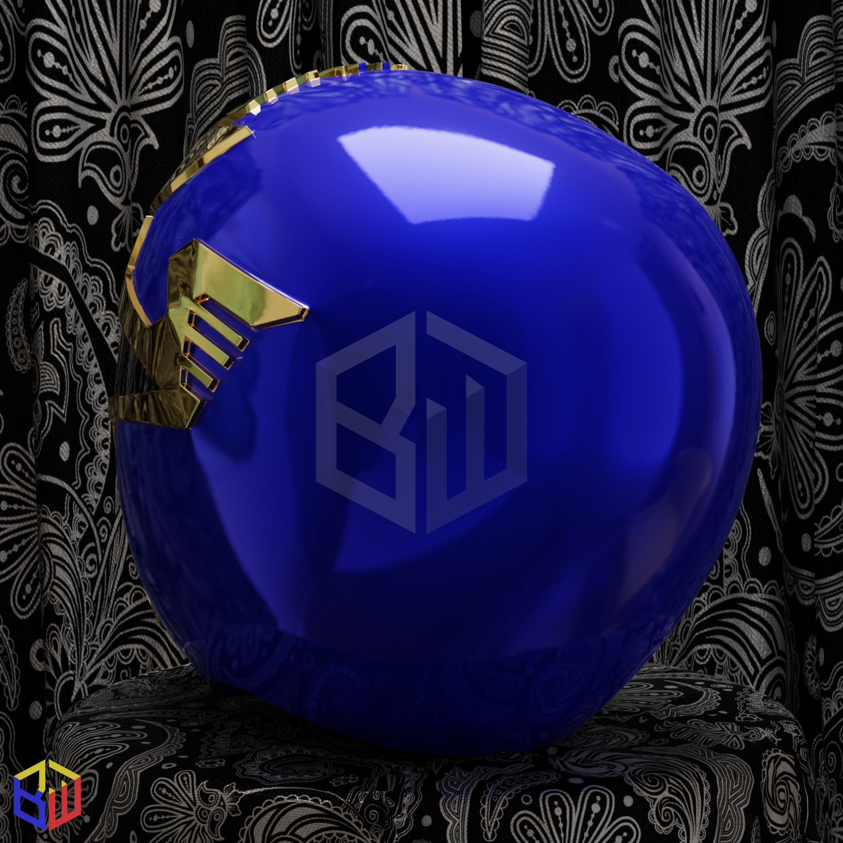 Power Rangers Squadron Blue Ranger Helmet 3D print model_3