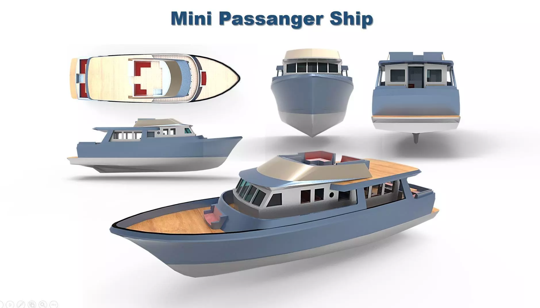 Mini passanger ship 3D model_0