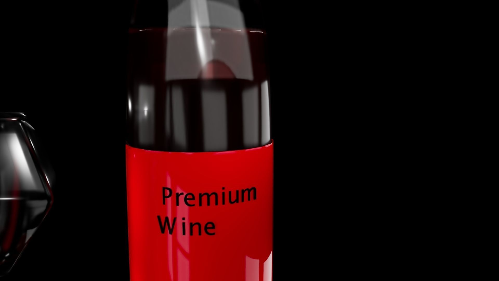 Wine Bottle and Glass Made in Maya 3D model_2