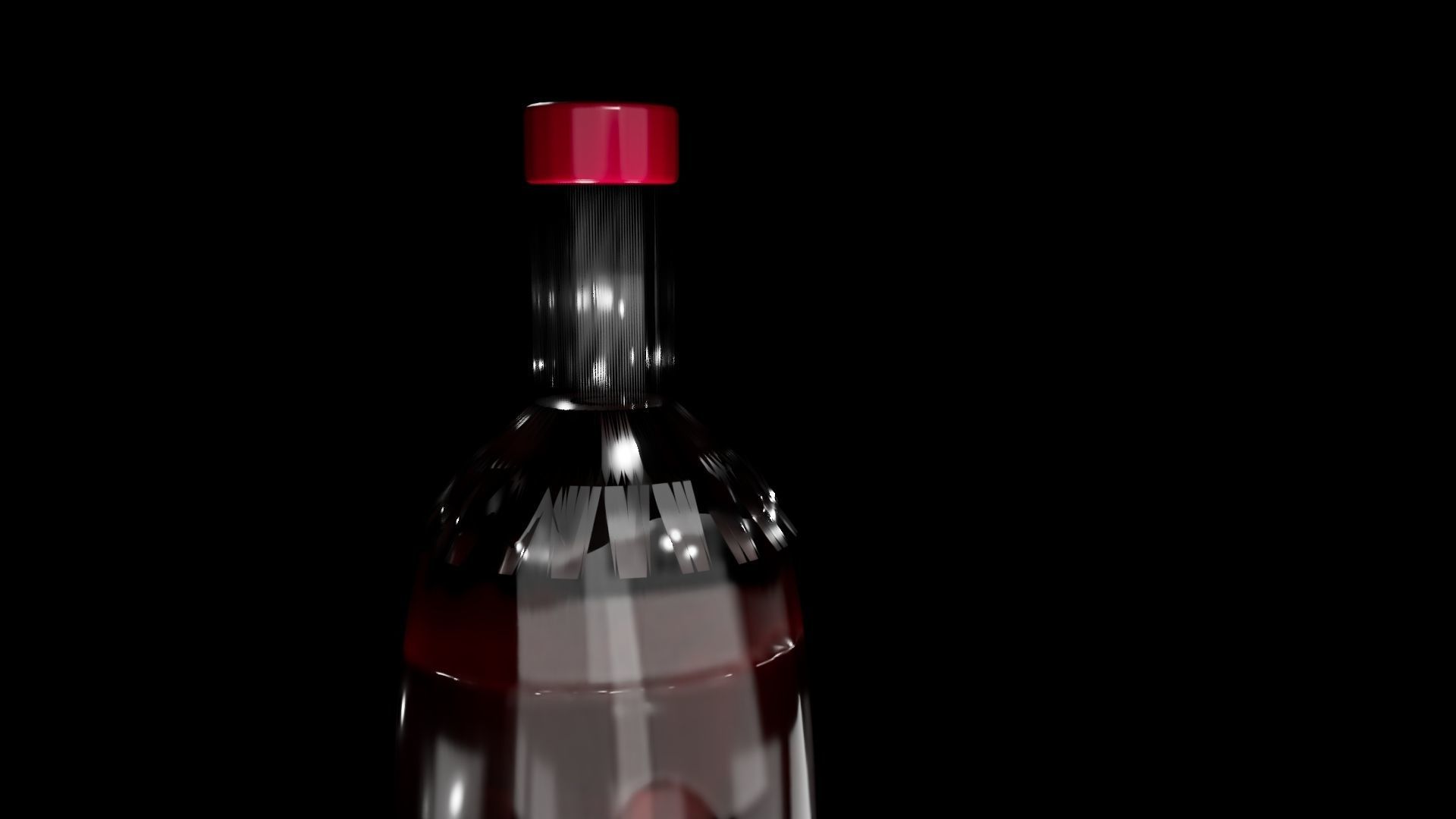 Wine Bottle and Glass Made in Maya 3D model_1
