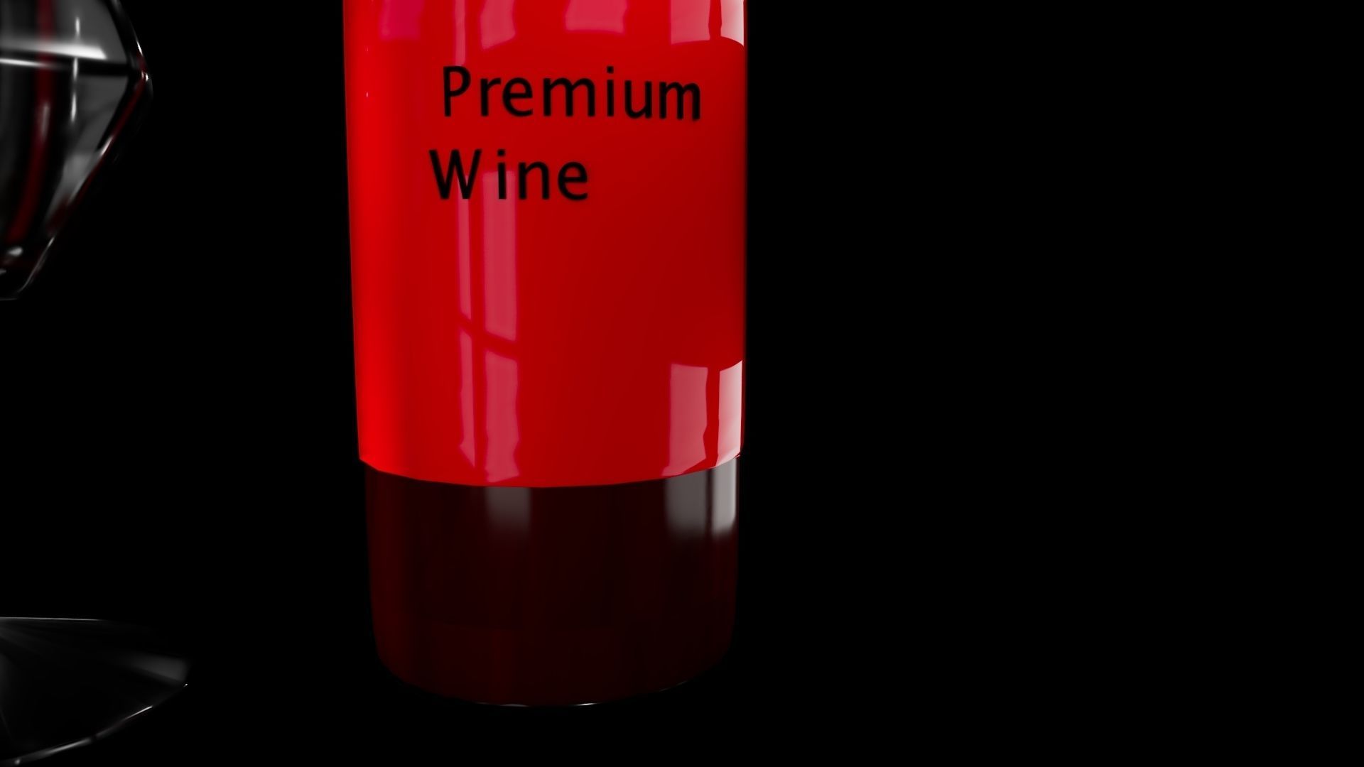 Wine Bottle and Glass Made in Maya 3D model_3