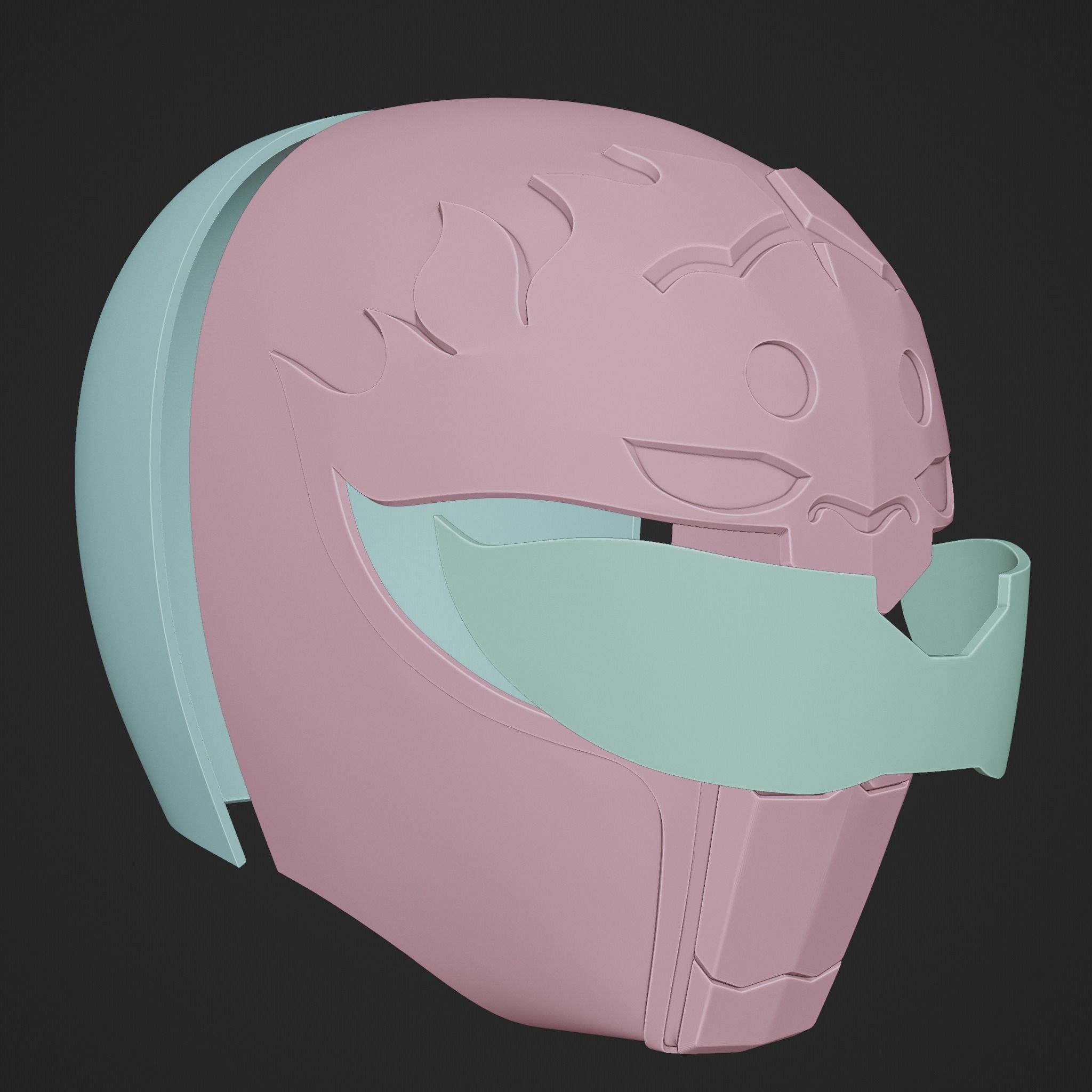 Power Rangers Squadron Green Ranger Helmet 3D print model_4