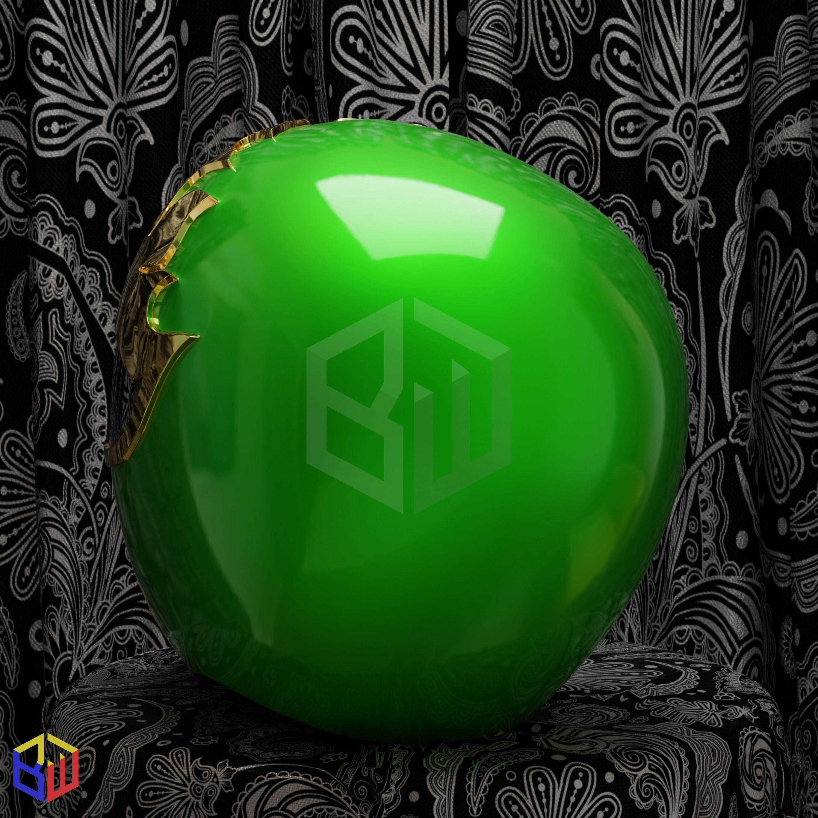 Power Rangers Squadron Green Ranger Helmet 3D print model_3