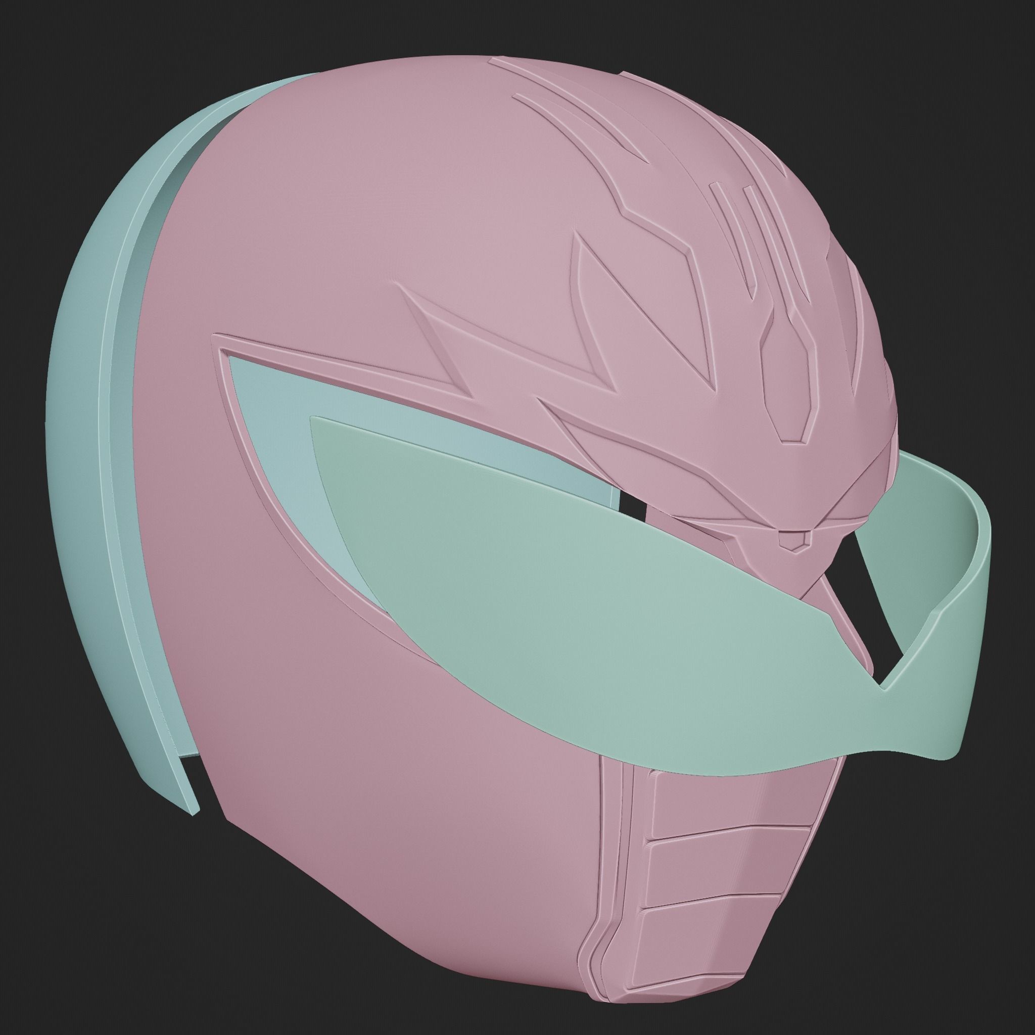 Power Rangers Squadron Red Ranger Helmet 3D print model_4