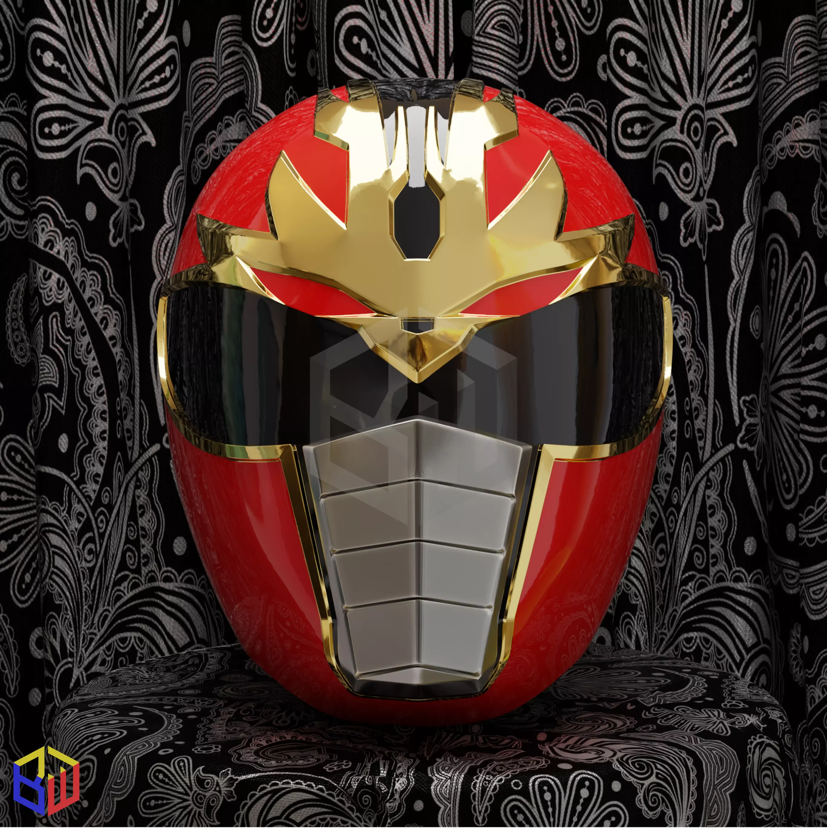 Power Rangers Squadron Red Ranger Helmet 3D print model_0