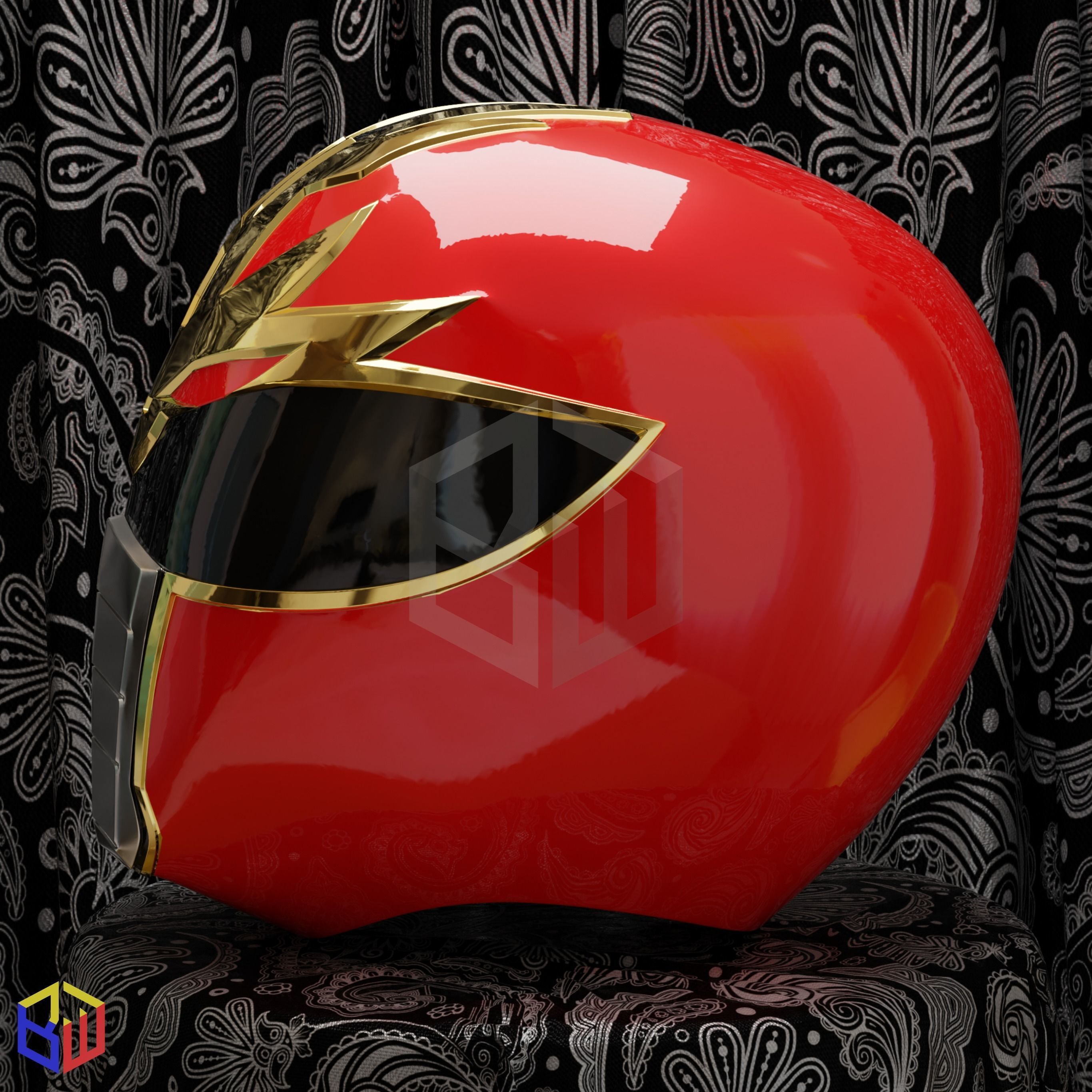 Power Rangers Squadron Red Ranger Helmet 3D print model_2