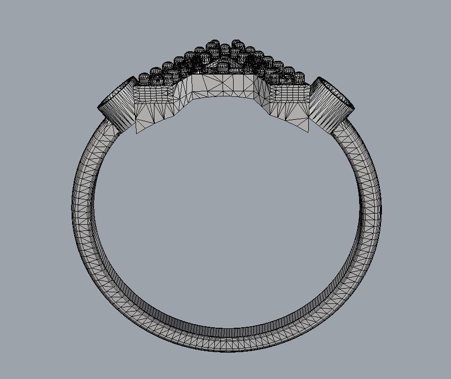 Diamond Letter Ring - A 3D print model_12