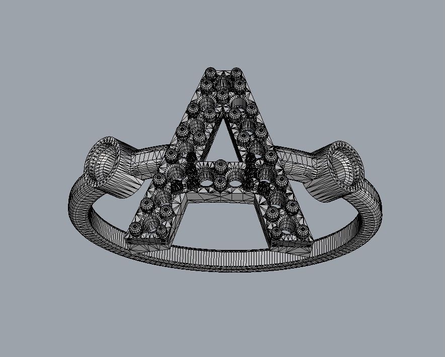 Diamond Letter Ring - A 3D print model_10