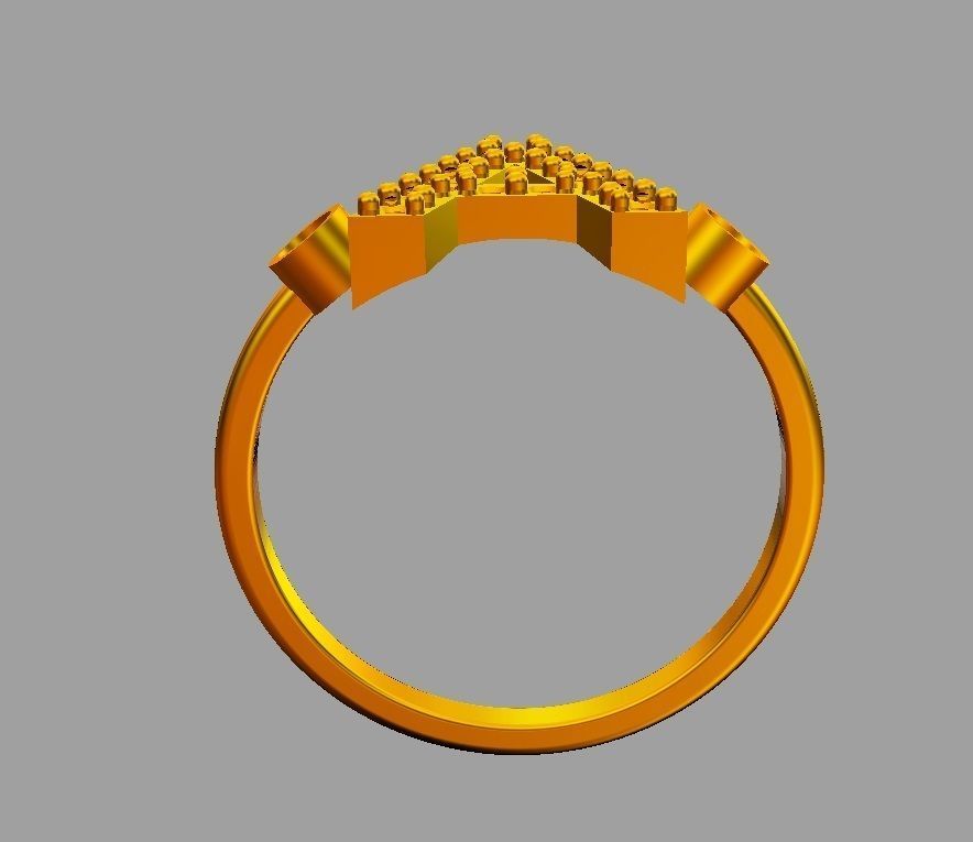 Diamond Letter Ring - A 3D print model_9