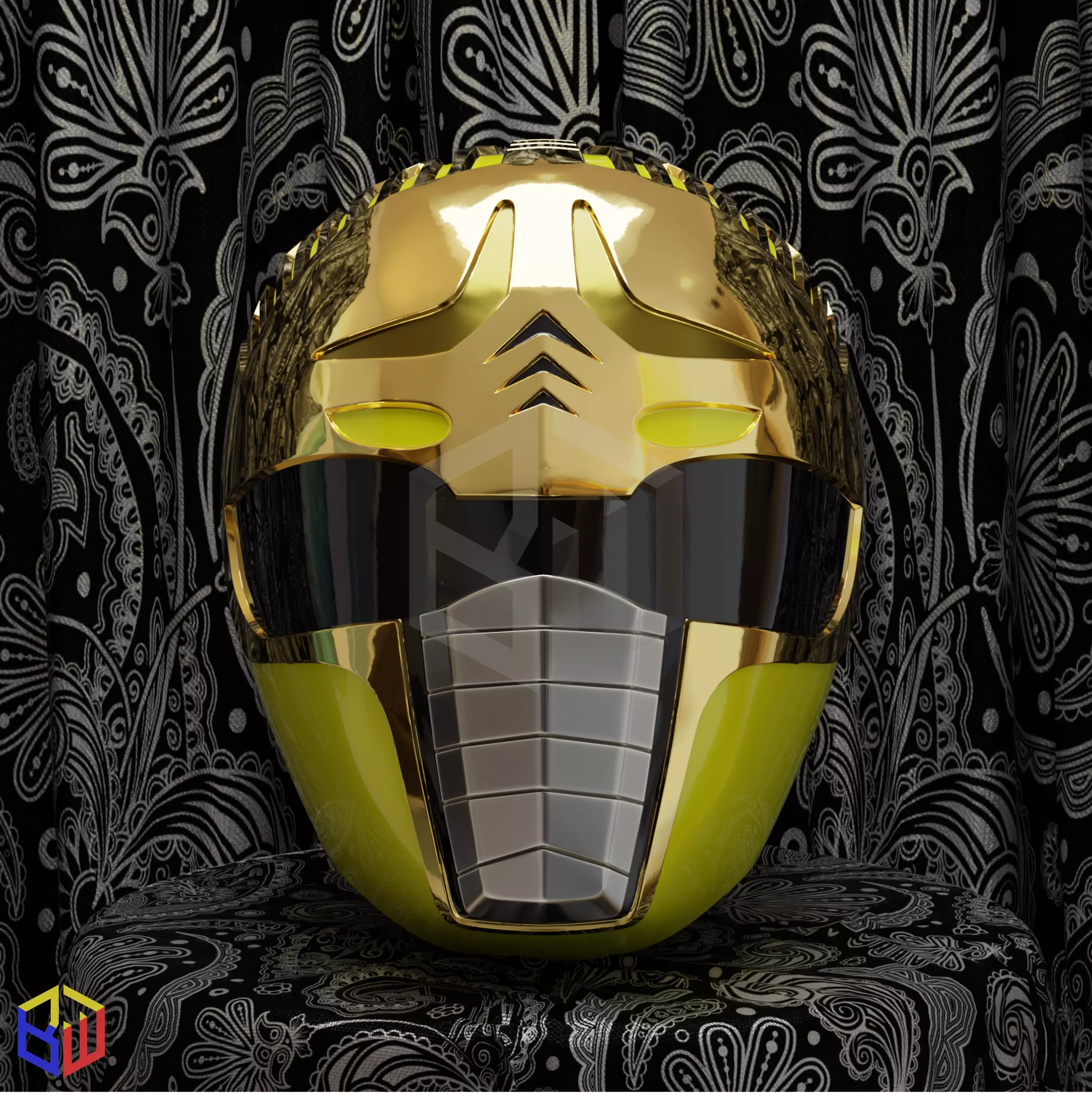 Power Rangers Squadron Yellow Ranger Helmet 3D print model_0