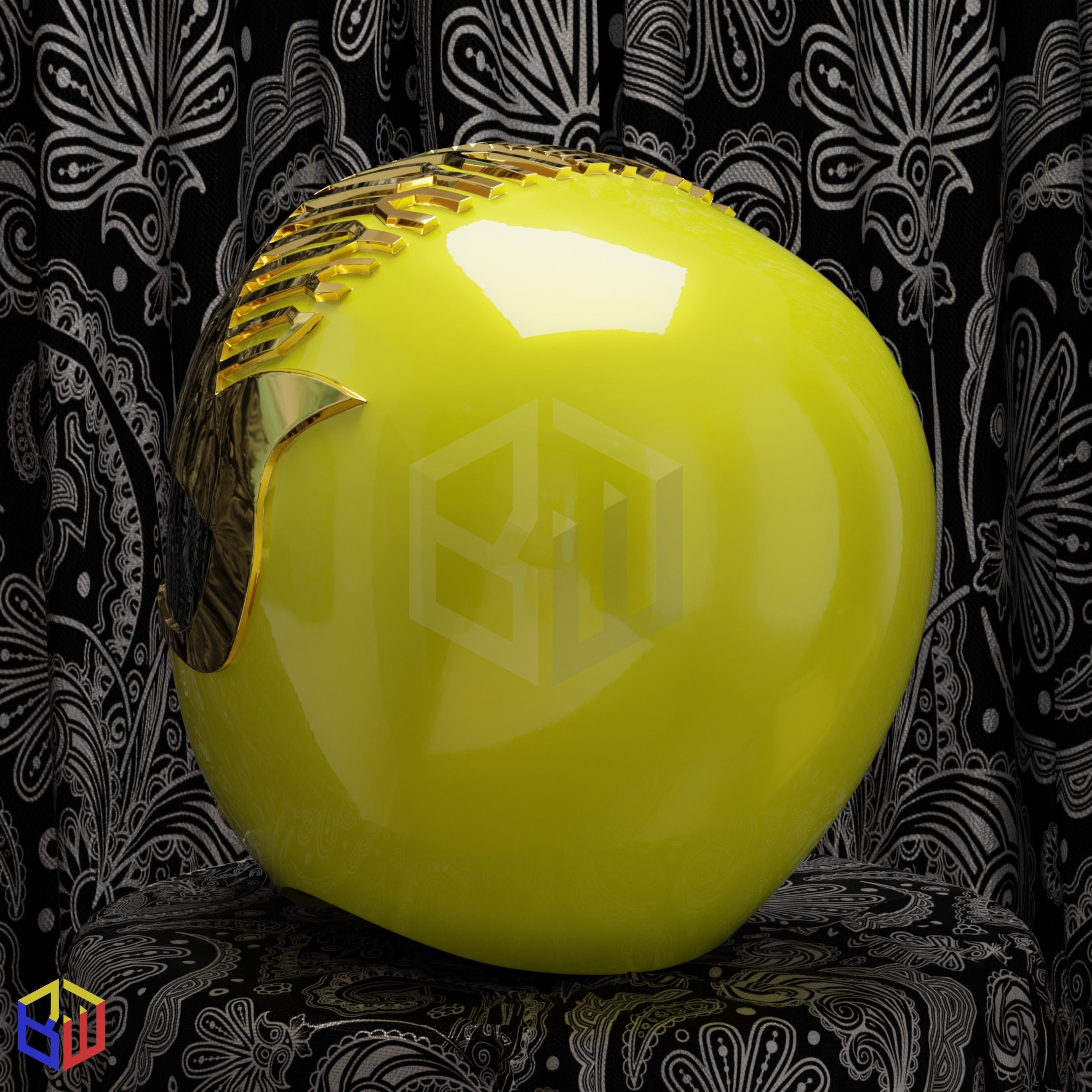 Power Rangers Squadron Yellow Ranger Helmet 3D print model_3