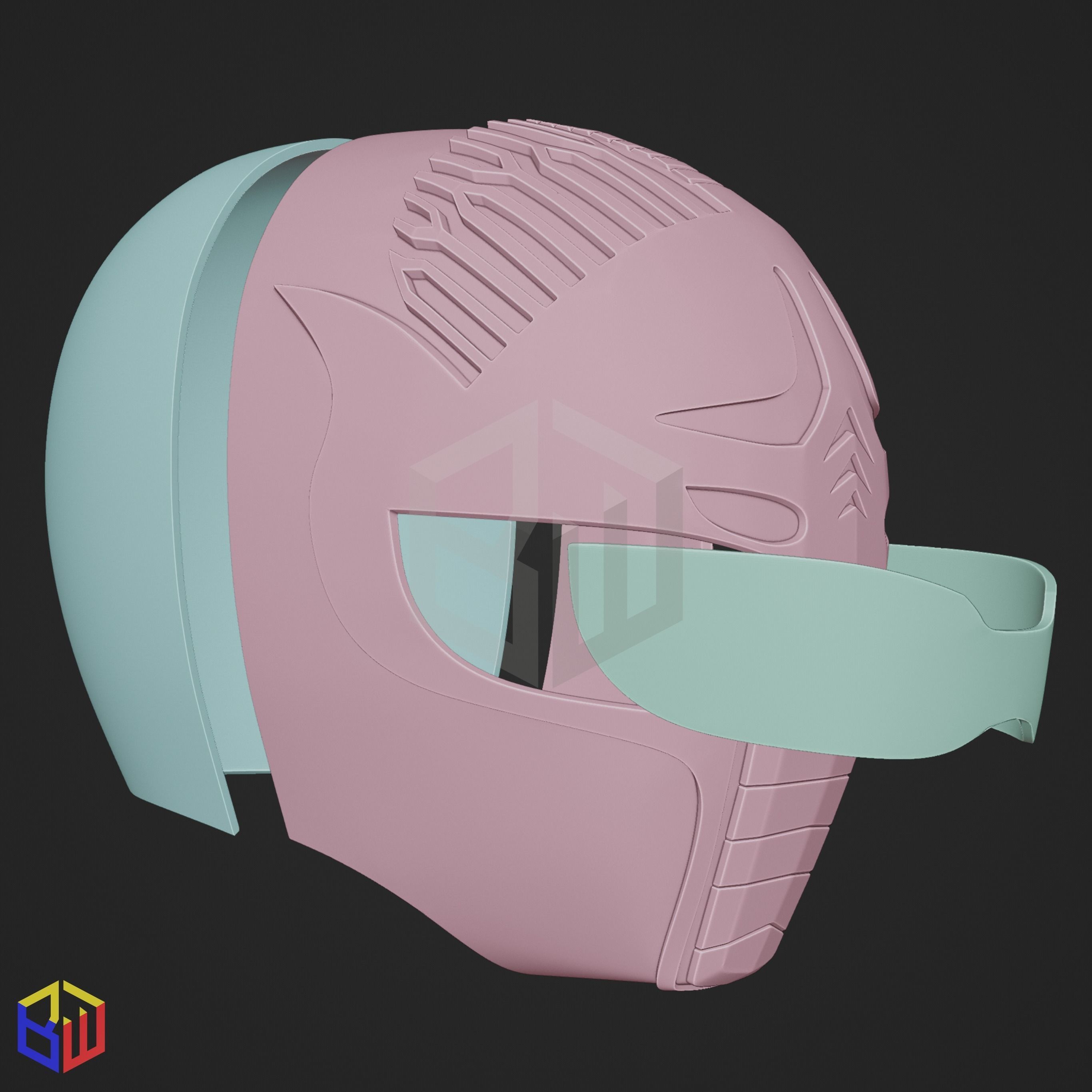 Power Rangers Squadron Yellow Ranger Helmet 3D print model_4