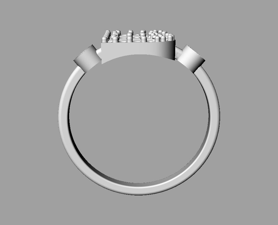 Diamond Letter Ring - B 3D print model_14